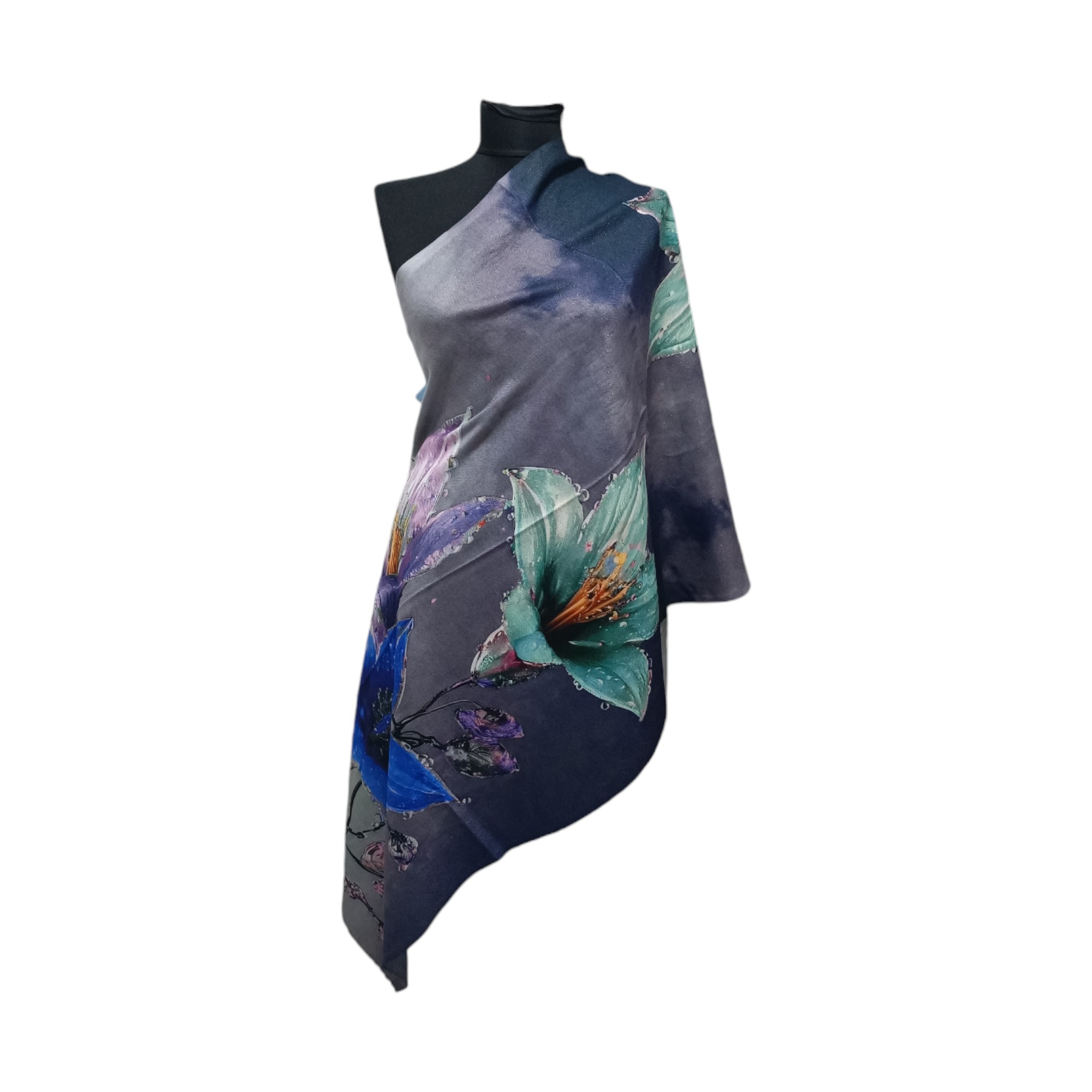 Esarfa dama, casmir 70 x180, DW11-9- (3) Eșarfă Damă Shine Flora – DW11-9, Șal Elegant, dimensiune 70×180 cm