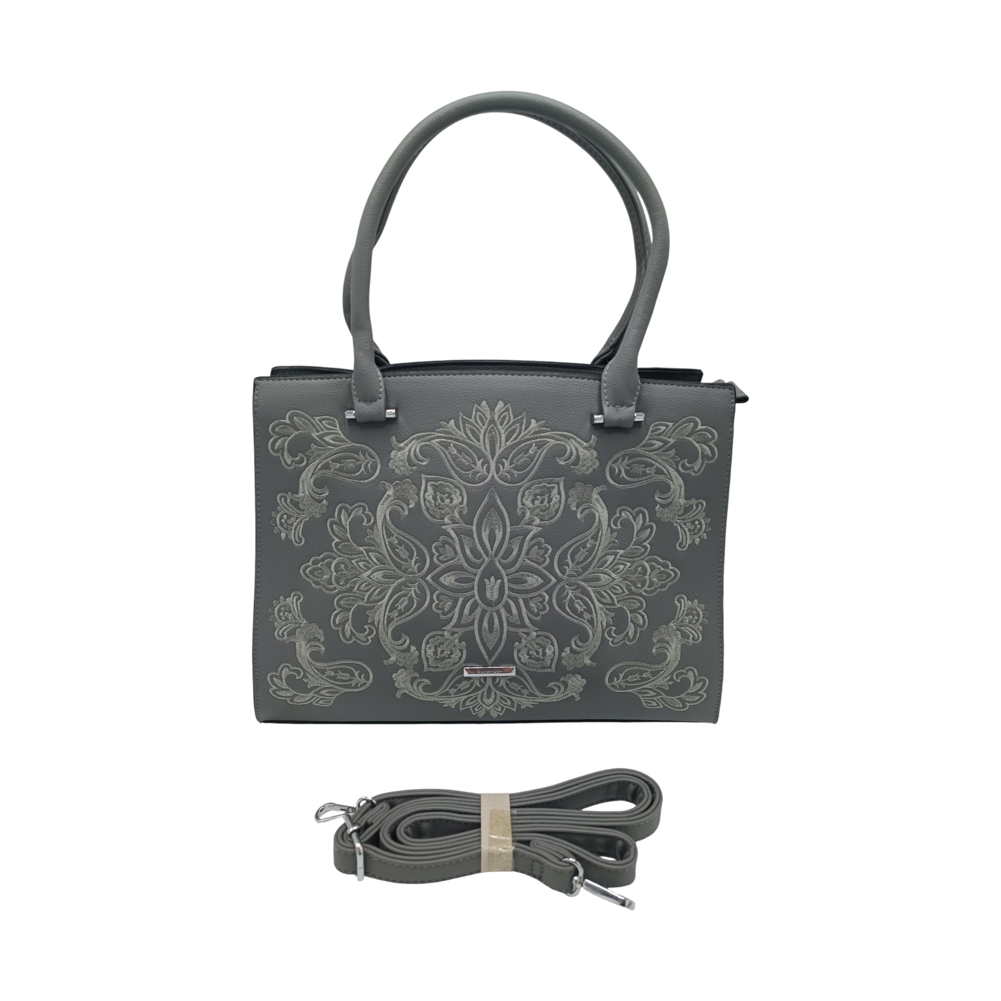 Geanta dama, Silvia Rosa SR25-356J-Gri- (6) Geantă Damă Silvia Rosa SR25-356J – Gri Elegant, Office, 36×26×10 cm