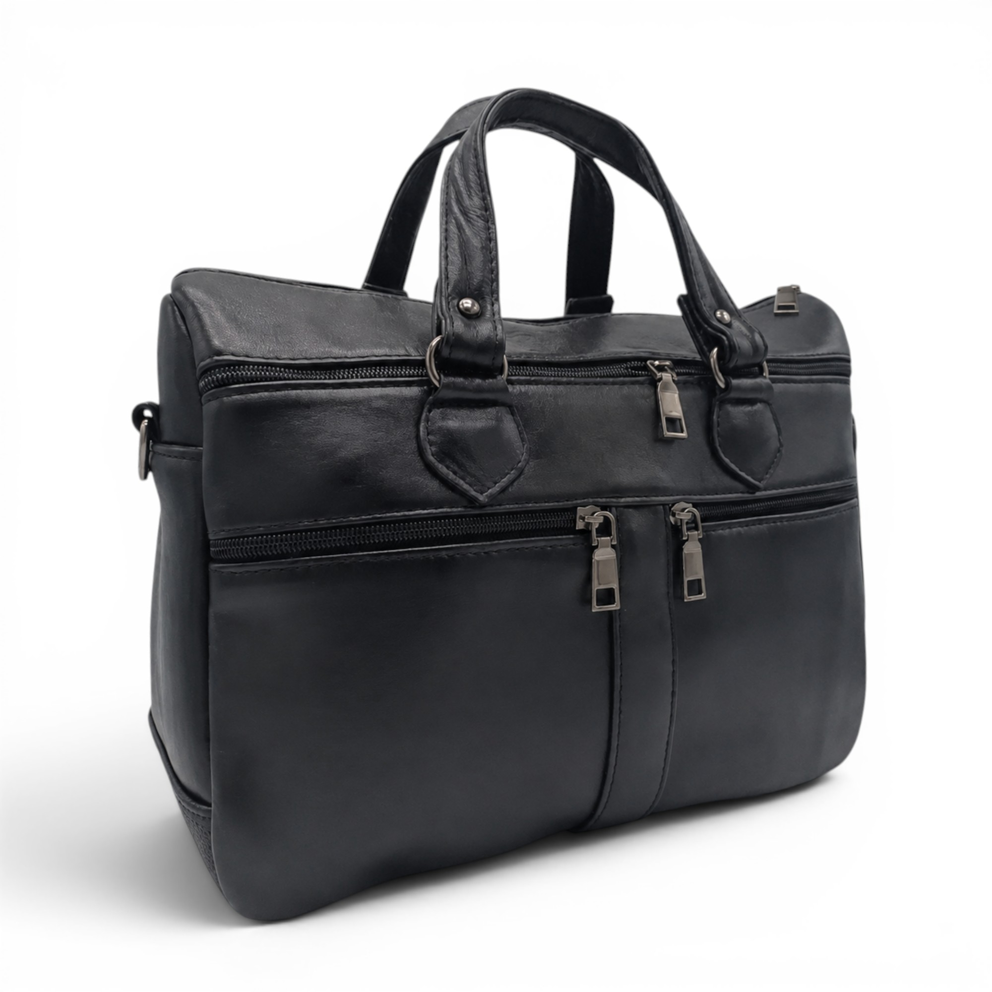 Geantă damă din piele naturală, culoare Negru, Celeste - Model YG110-N (9) Geantă damă din piele naturală, culoare Negru, Celeste