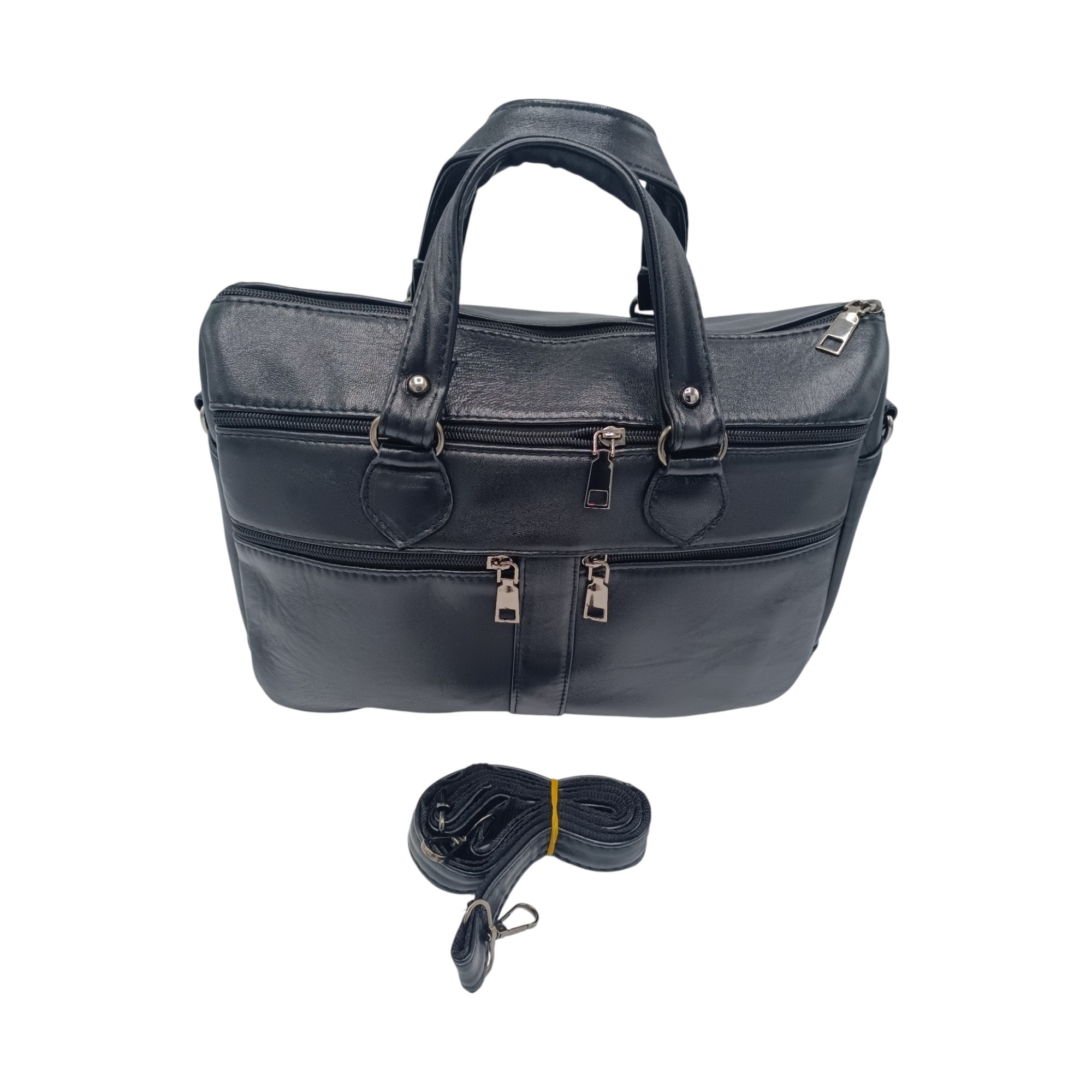 Geantă damă din piele naturală, culoare Negru, Celeste – Model YG110-N (5) Geantă damă din piele naturală, culoare Negru, Celeste – Model YG110-N