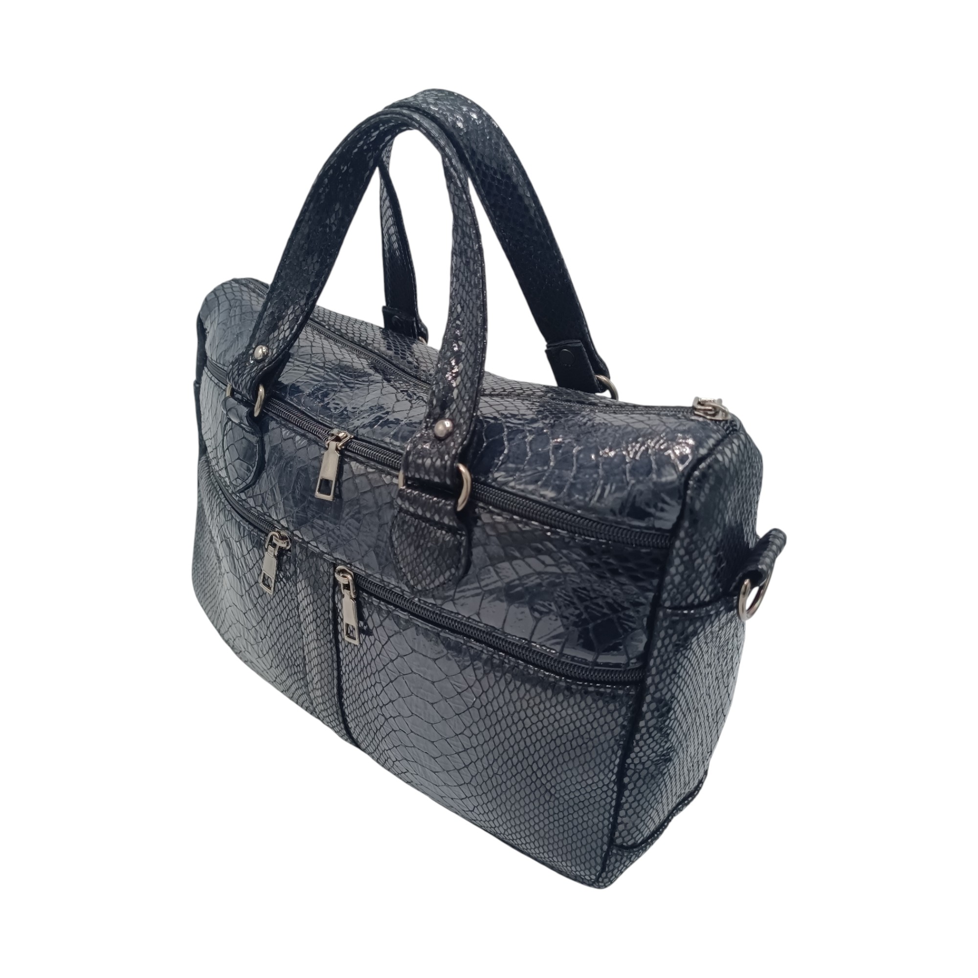 Geantă damă din piele naturală, culoare Negru, Celeste – Model YG110-NX (8) Geantă damă din piele naturală, culoare Negru, Celeste – Model YG110-NX