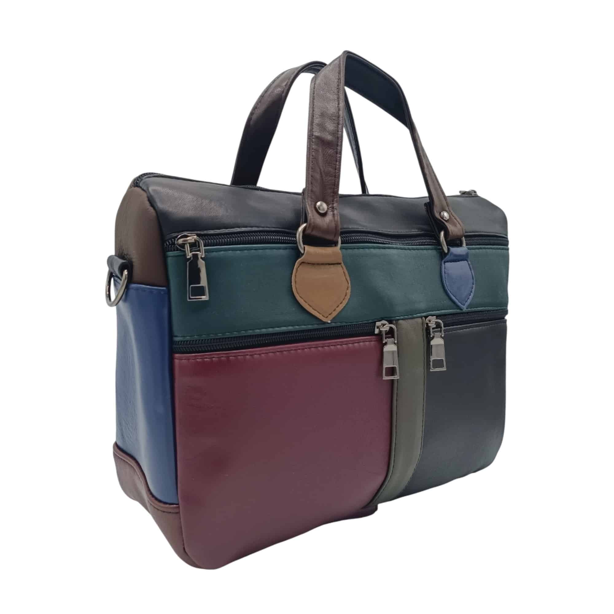 Geantă damă din piele naturală multicoloră Celeste – Model YG110-4-