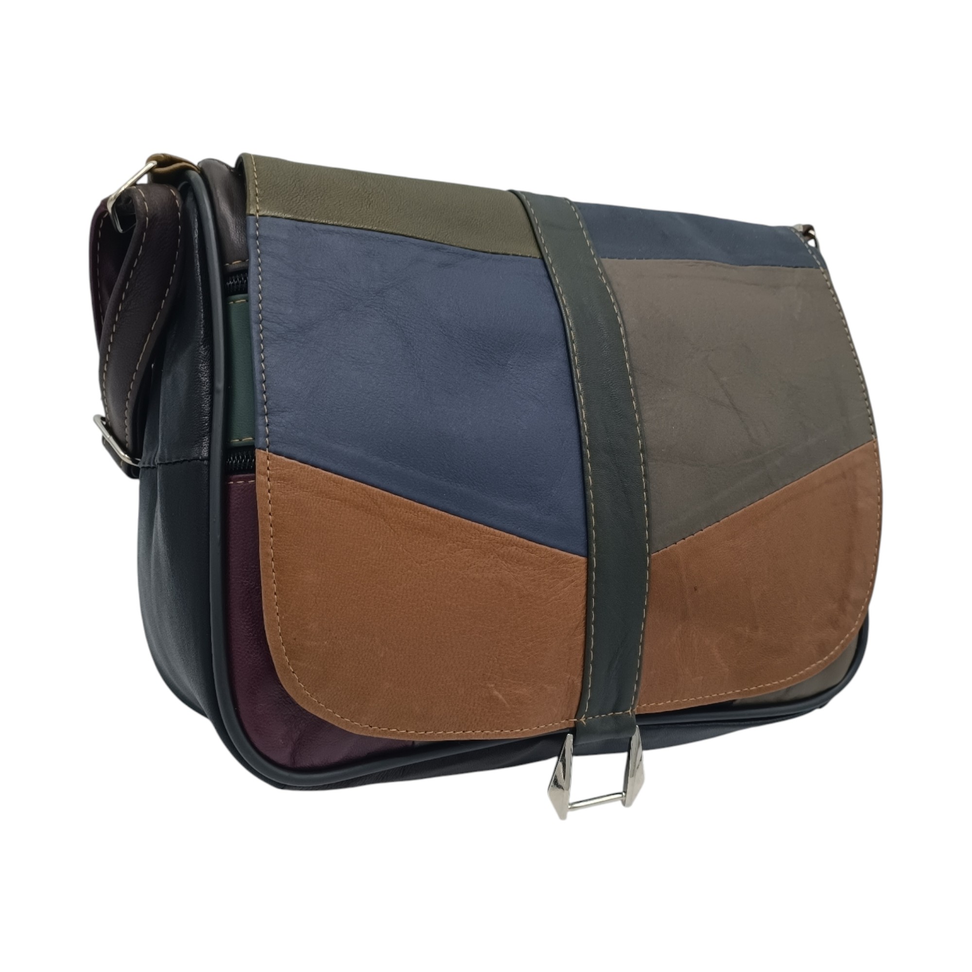Geanta dama, piele naturala, multicolor, R45-486- (1) Crossbody , postas