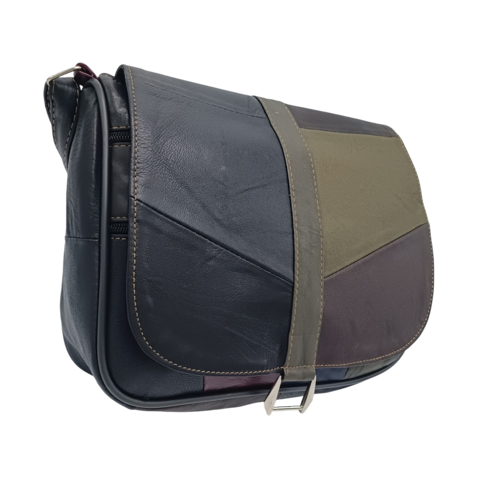 Geanta dama, piele naturala, multicolor, R45-487- (2) Geantă Damă Unicat Lucia R45-487, Piele Naturală, Multicolor