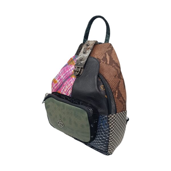 Rucsac Dama Eveline R85-206, Piele Naturală, Multicolor
