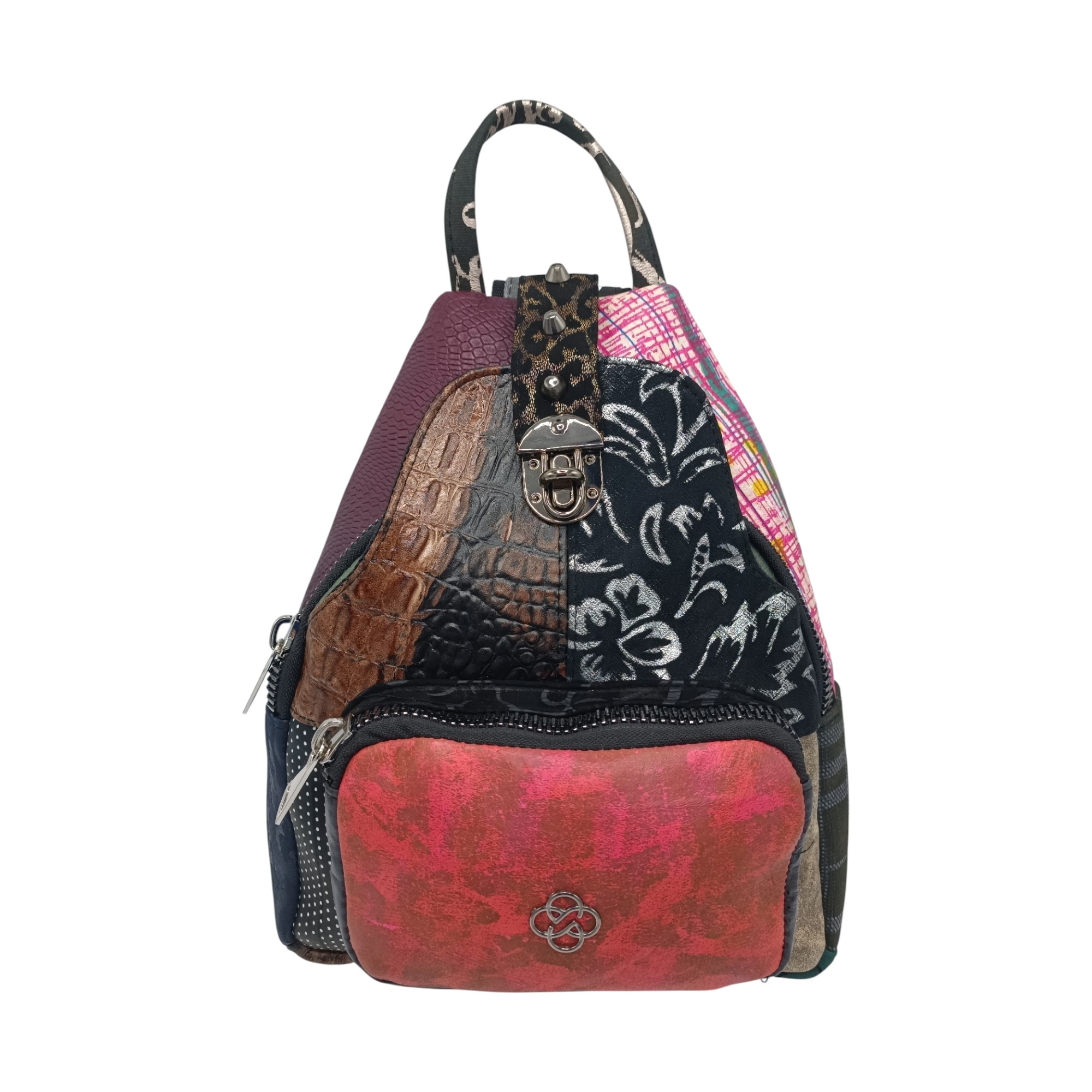 Rucsac Dama Eveline R85-207, Piele Naturală, Multicolor (2) Rucsac Damă Eveline R85-207, Piele Naturală, Multicolor