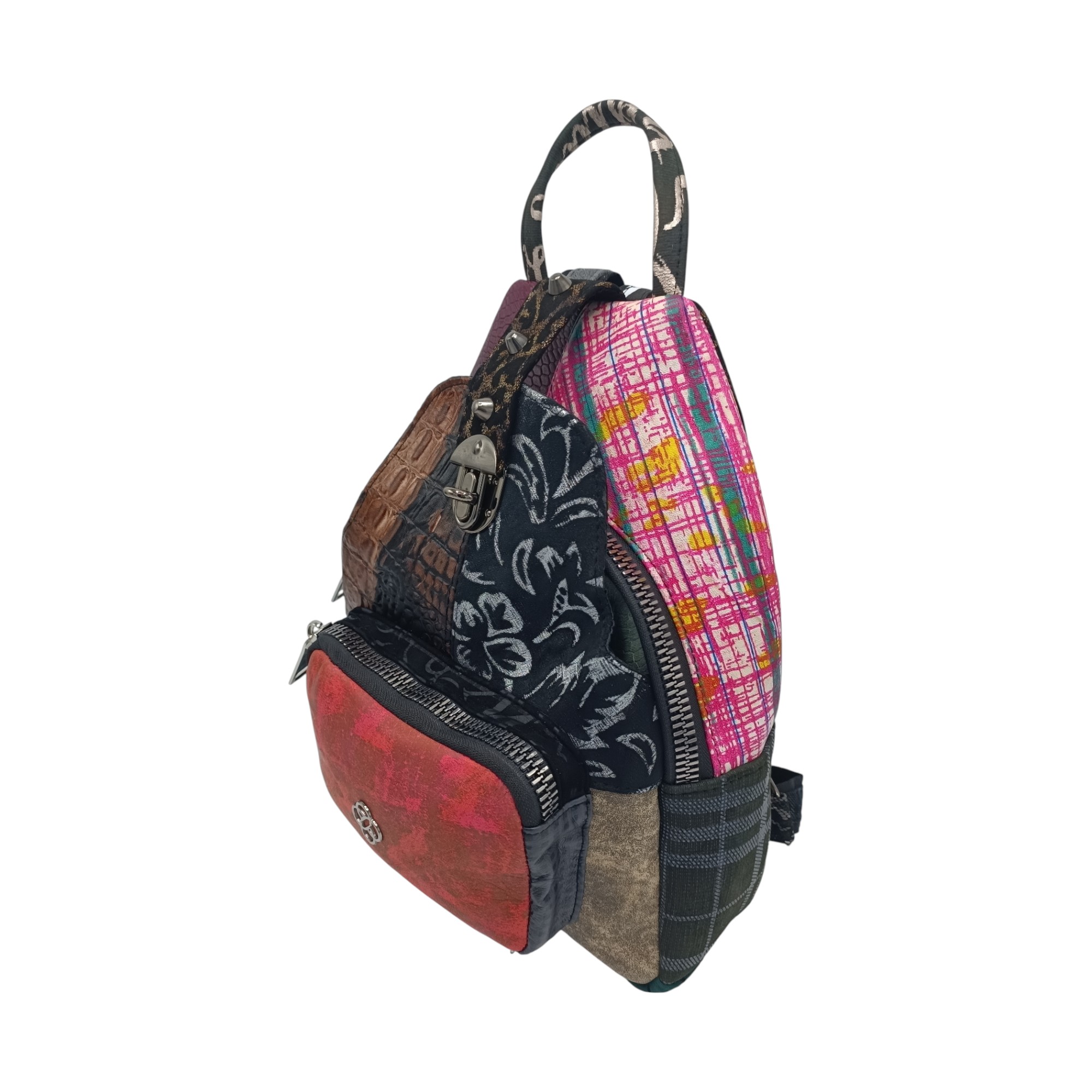 Rucsac Dama Eveline R85-207, Piele Naturală, Multicolor (4) Rucsac Damă Eveline R85-207, Piele Naturală, Multicolor