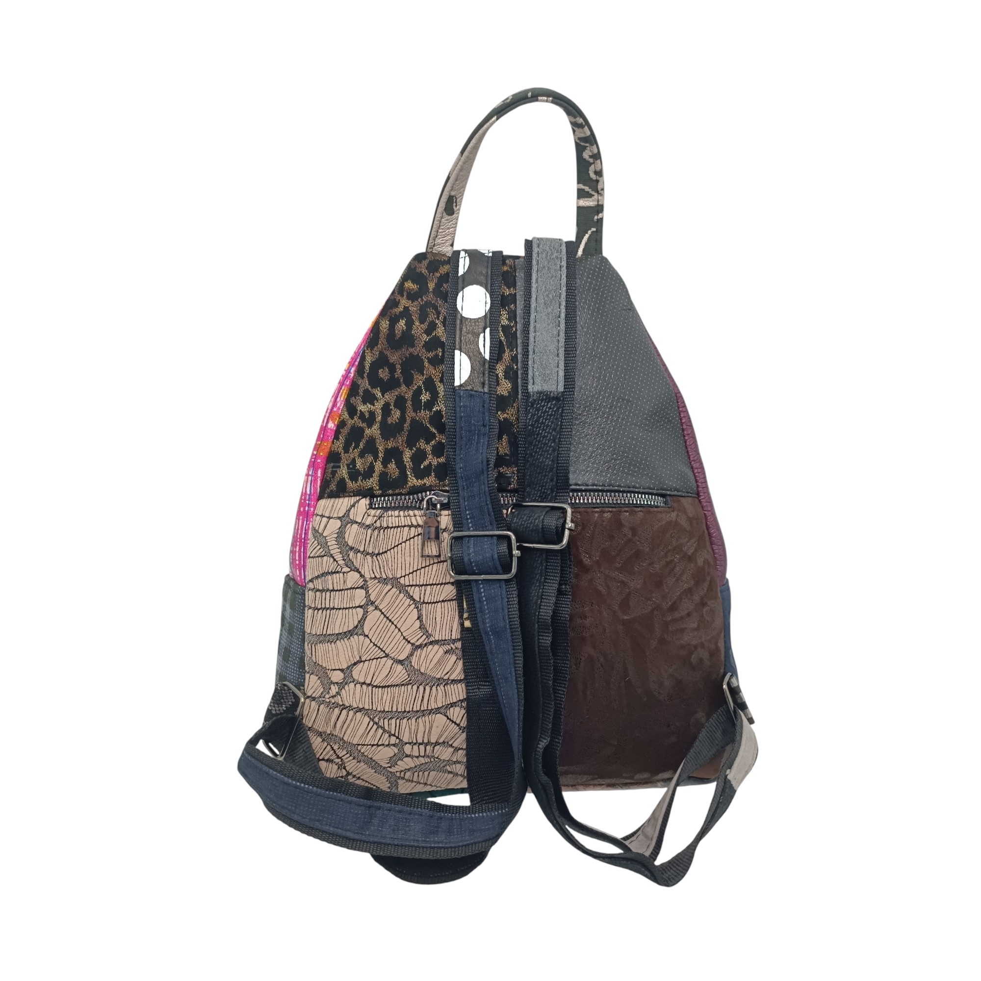 Rucsac Dama Eveline R85-207, Piele Naturală, Multicolor (5) Rucsac Damă Eveline R85-207, Piele Naturală, Multicolor