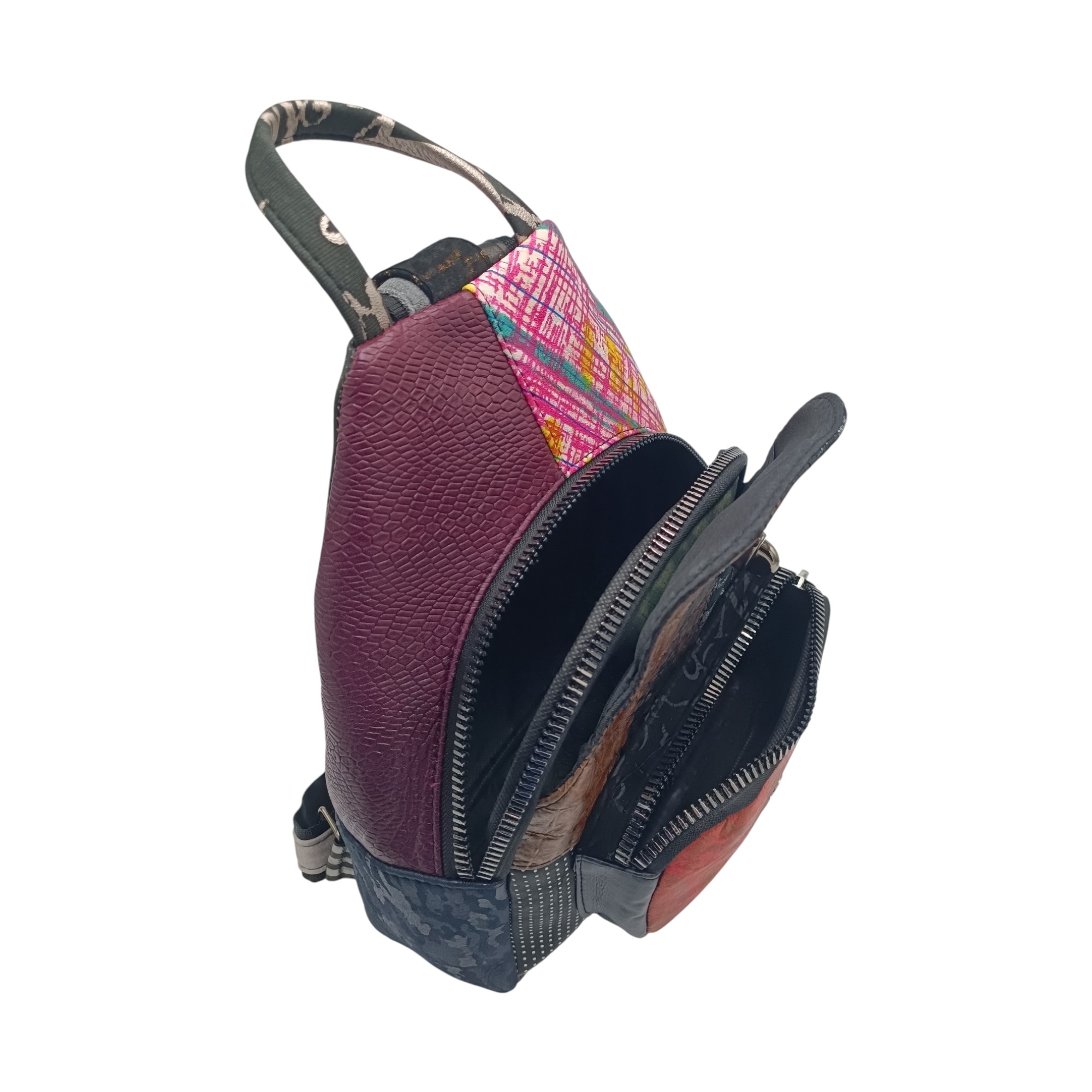 Rucsac Dama Eveline R85-207, Piele Naturală, Multicolor (6) Rucsac Damă Eveline R85-207, Piele Naturală, Multicolor