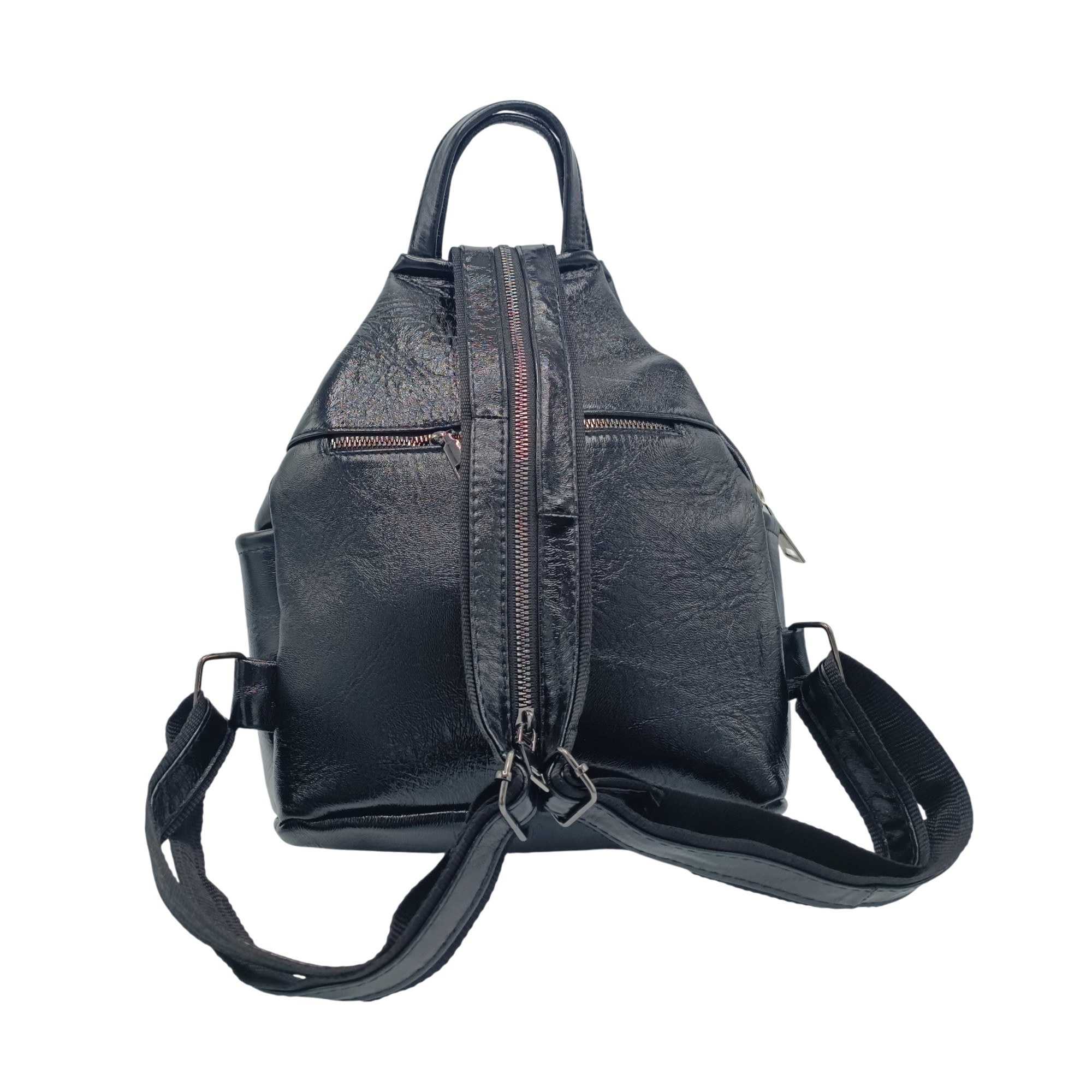 Rucsac Dama Piele Naturala, Eveline R91-NL, culoare Negru Lucios