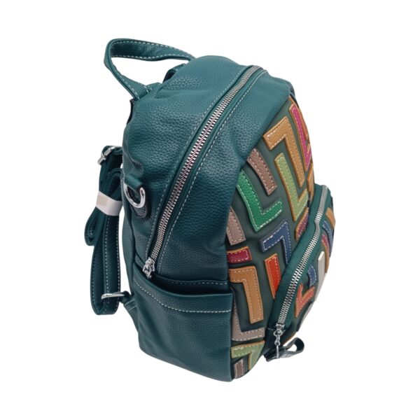 Rucsac damă, multicolor, Silvia Rosa SR-6128, culoare Verde Petrol