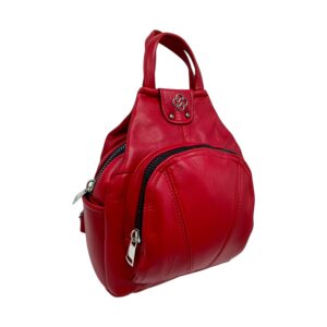 Rucsac Dama Piele Naturala, Eveline R91-Red