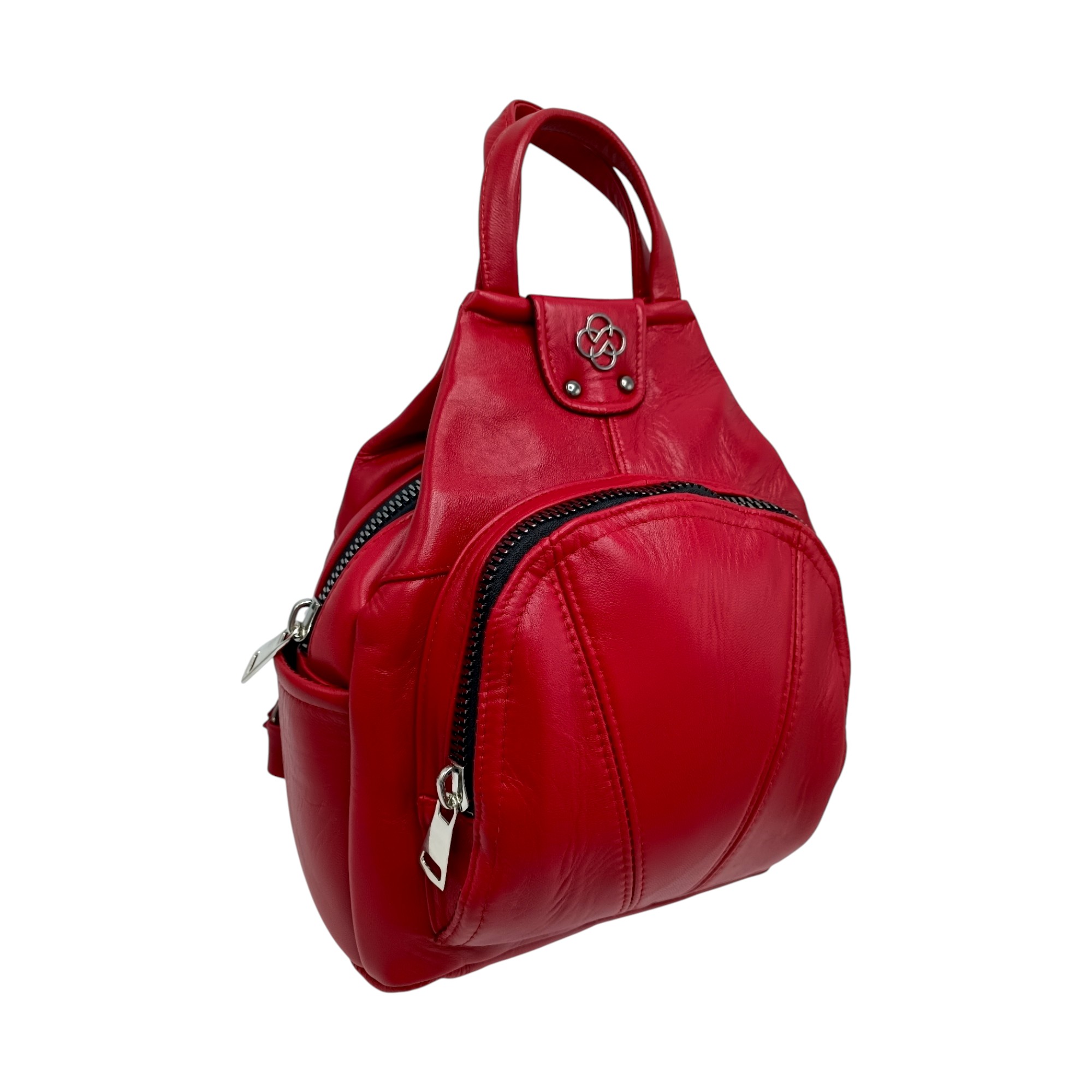 Rucsac Dama Piele Naturala, Eveline R91-Red