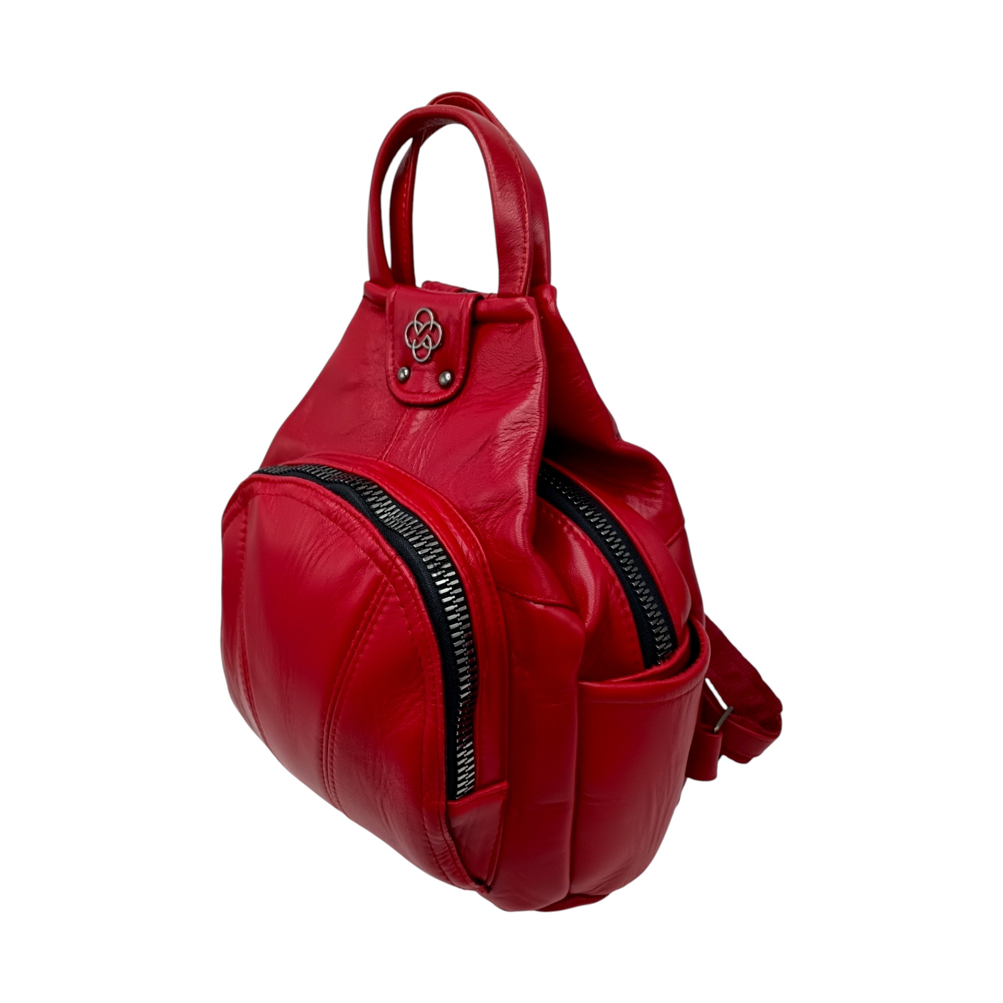 Rucsac Dama Piele Naturala, Eveline R91-Red