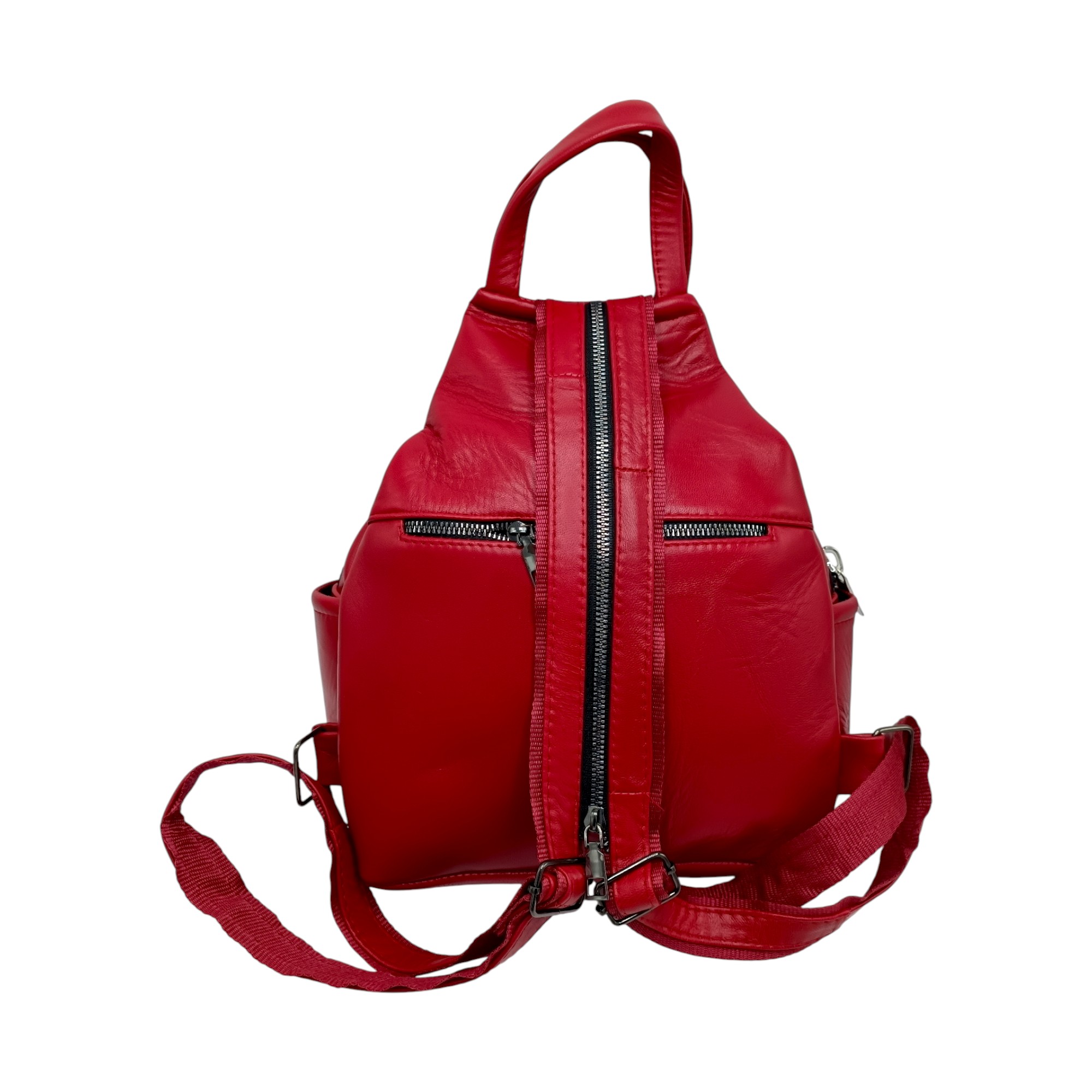 Rucsac Dama Piele Naturala, Eveline R91-Red