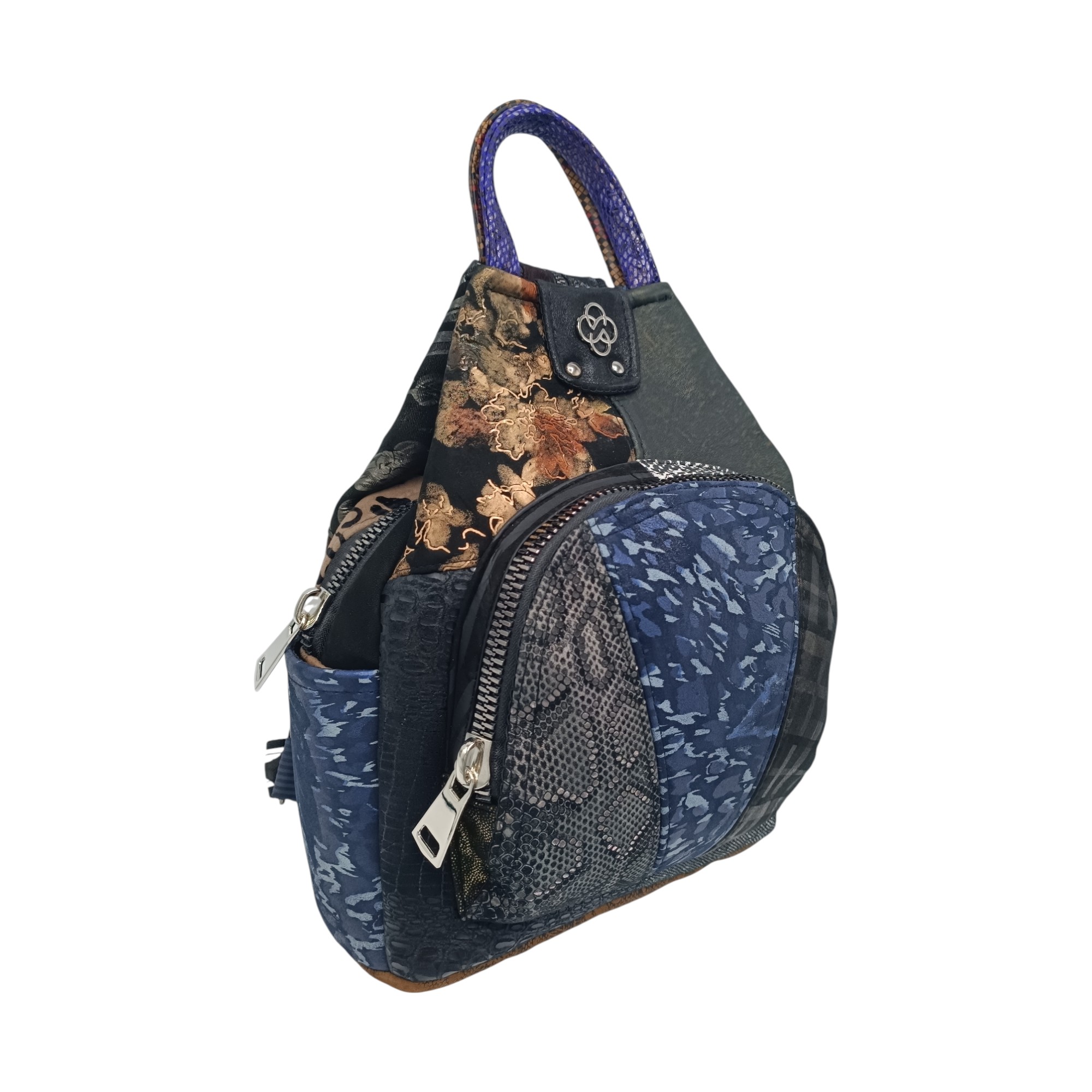 Rucsac Damă Piele Naturală, Design Multicolor – Eveline R91-39