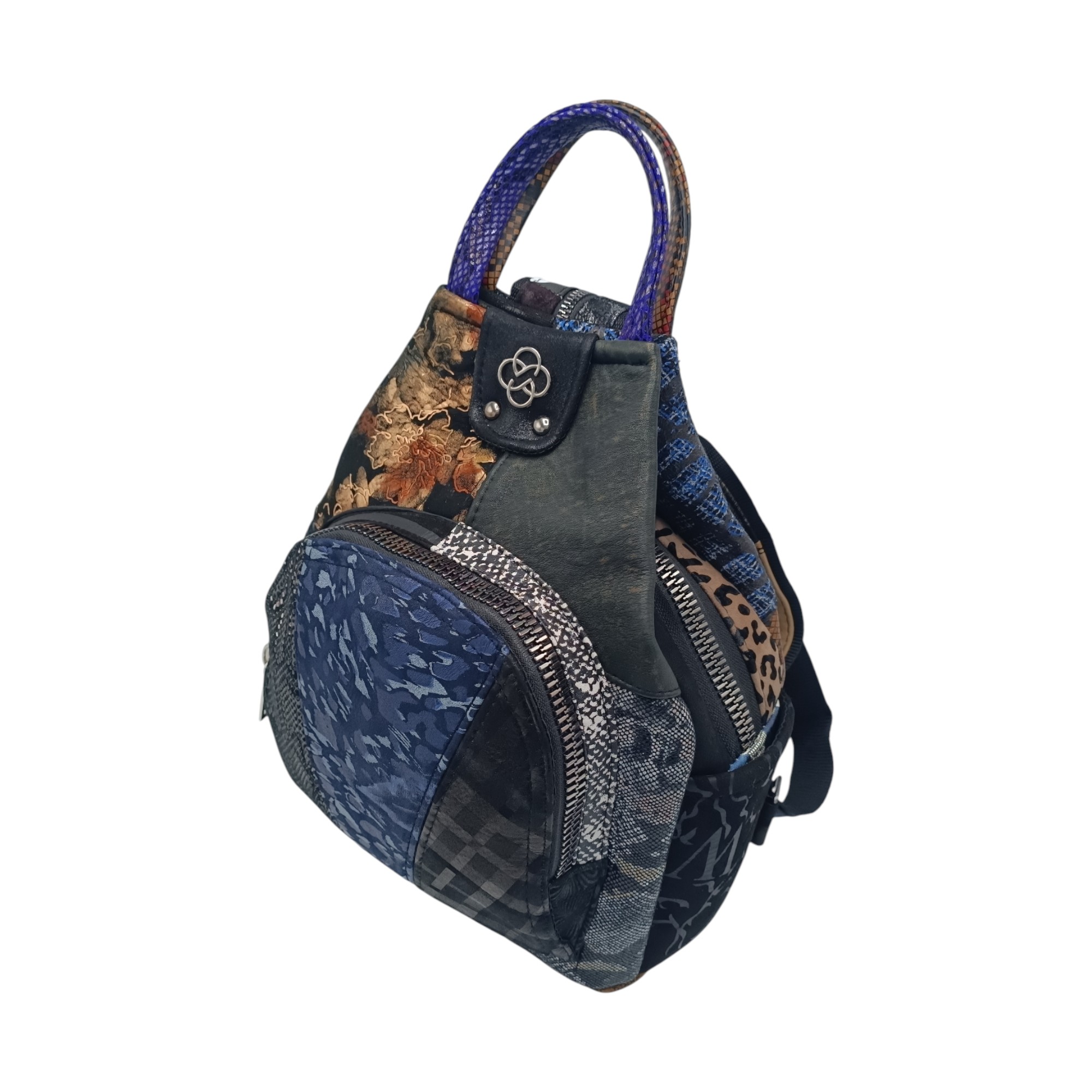 Rucsac Damă Piele Naturală, Design Multicolor – Eveline R91-39