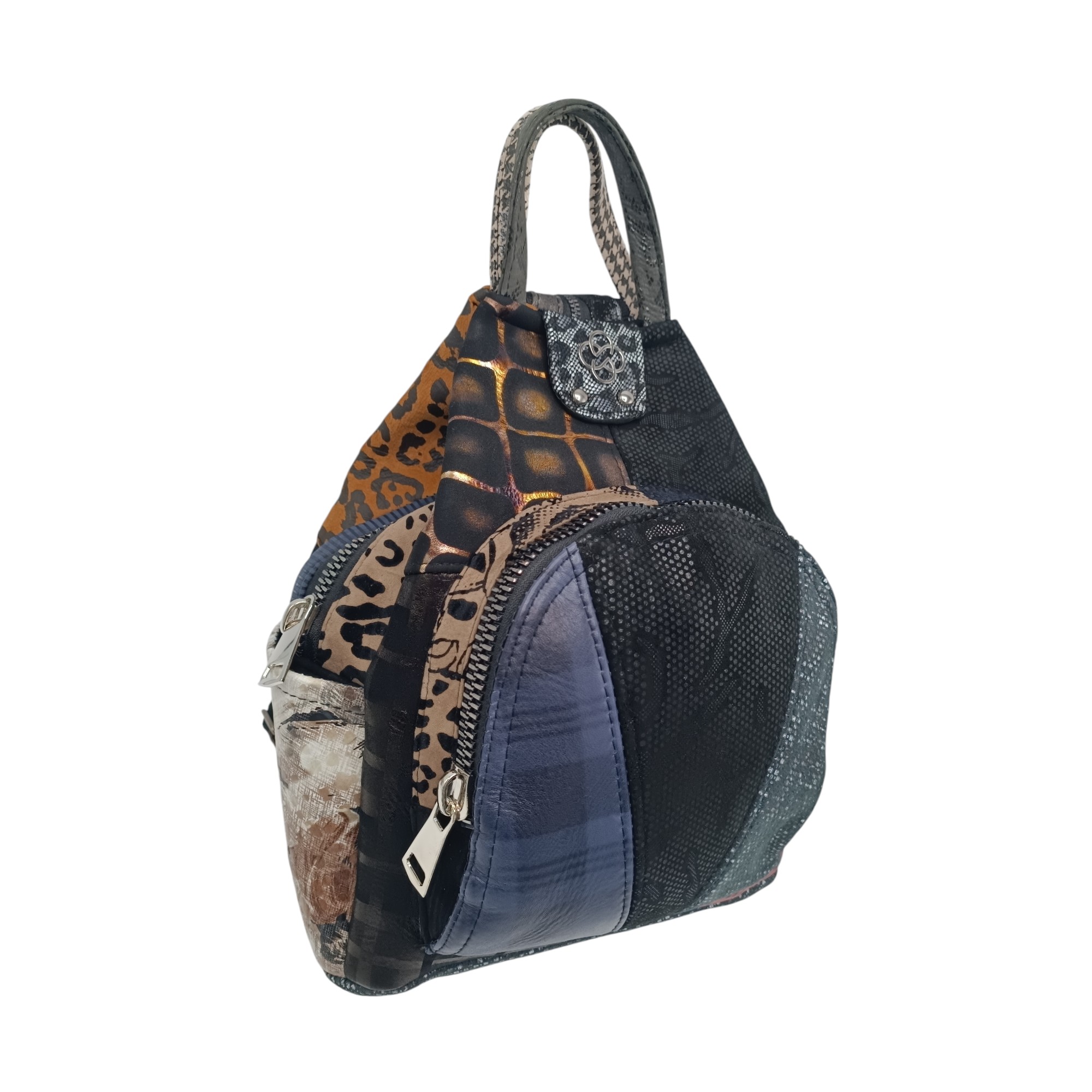 Rucsac dama, piele naturala multicolor Eveline R91-40- (2) Rucsac Damă Piele Naturală, Design Multicolor – Eveline R91-40