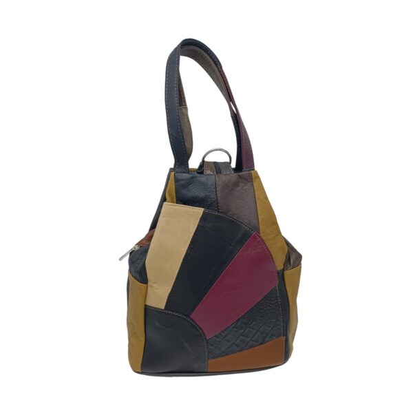 Rucsac Damă Piele Naturală Ellisse R60-125 – Patchwork Multicolor, Casual & Elegant