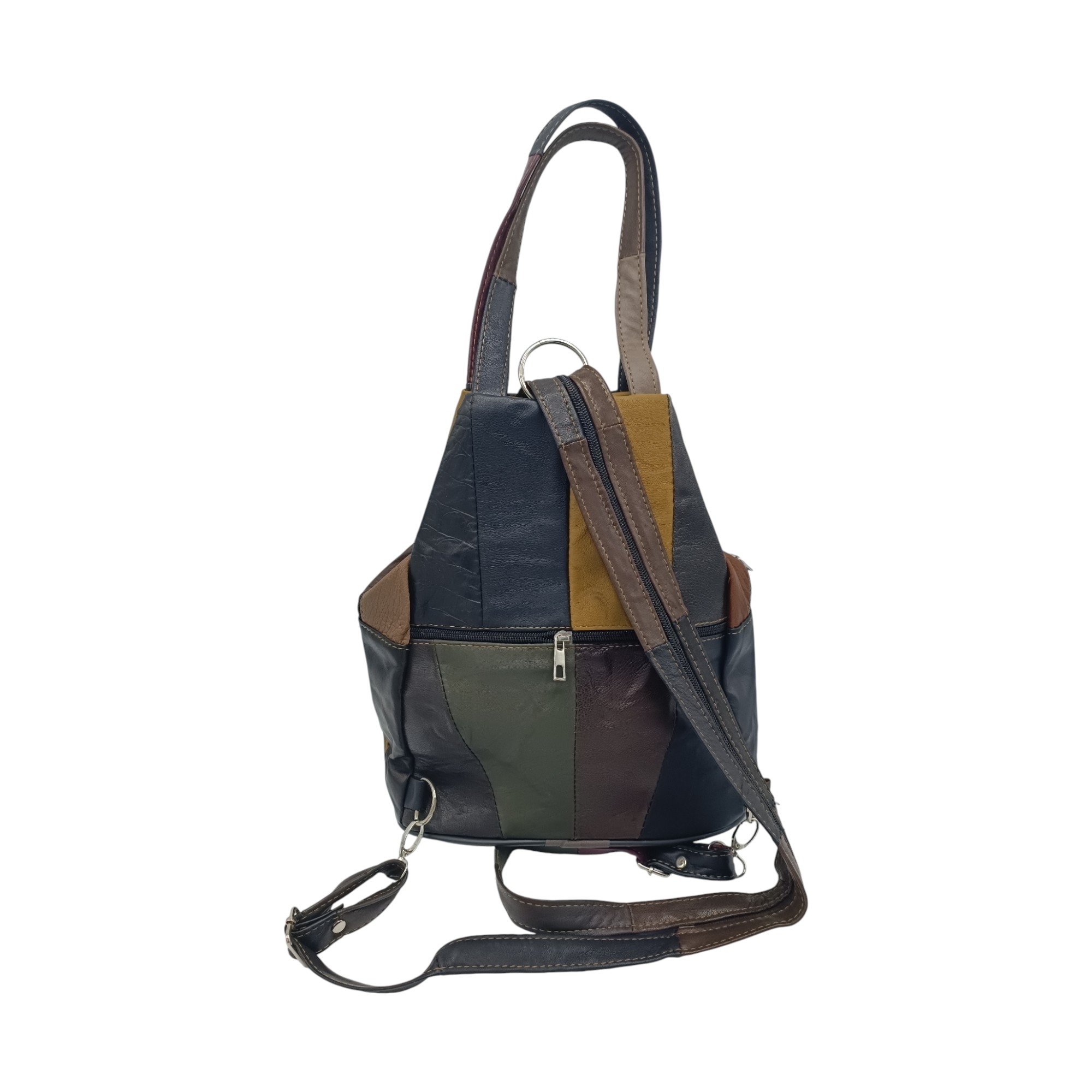 Rucsac dama, piele naturala, multicolor R60-125- (7) Rucsac Damă Piele Naturală Ellisse R60-125 – Patchwork Multicolor, Casual & Elegant