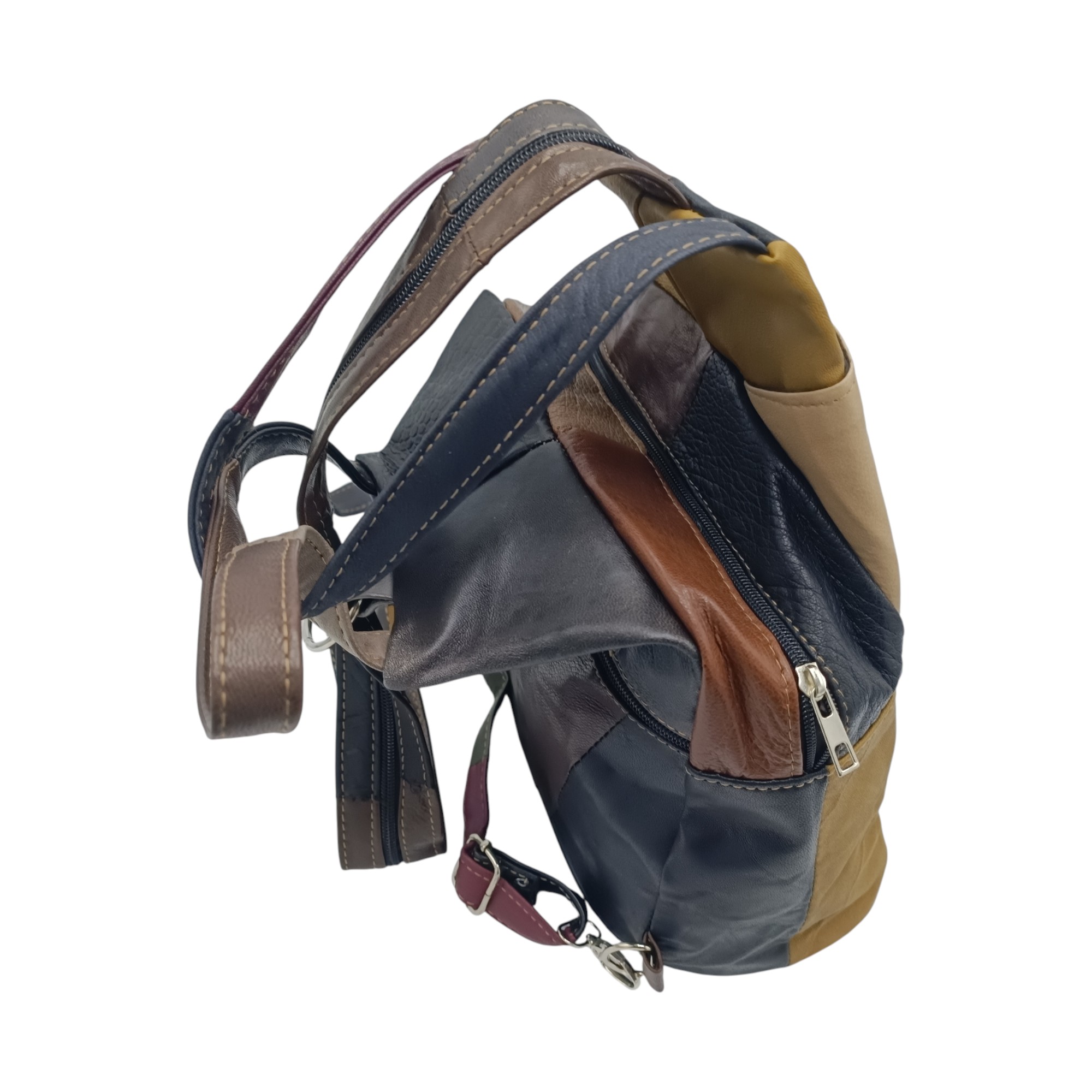 Rucsac dama, piele naturala, multicolor R60-125- (8) Rucsac Damă Piele Naturală Ellisse R60-125 – Patchwork Multicolor, Casual & Elegant