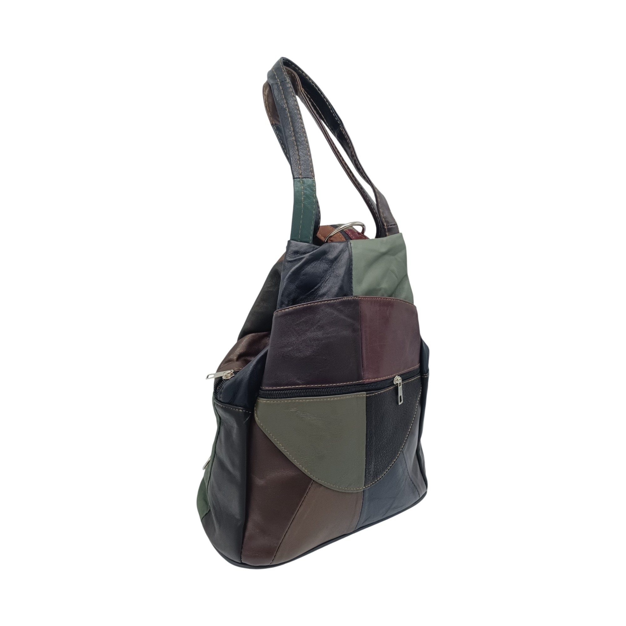 Rucsac Damă Piele Naturală Ellisse R60-126 – Patchwork Multicolor, Casual & Elegant