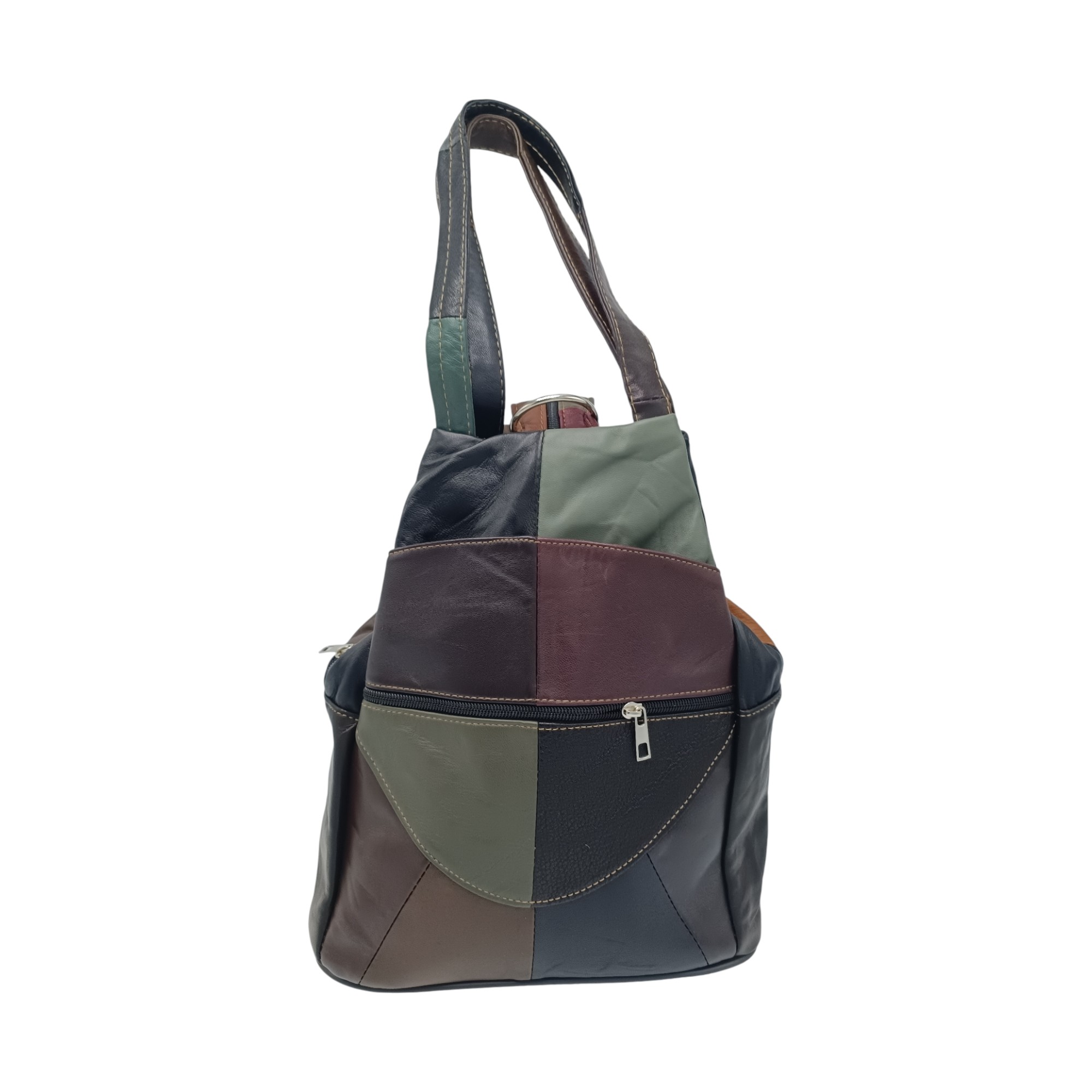 Rucsac Damă Piele Naturală Ellisse R60-126 – Patchwork Multicolor, Casual & Elegant