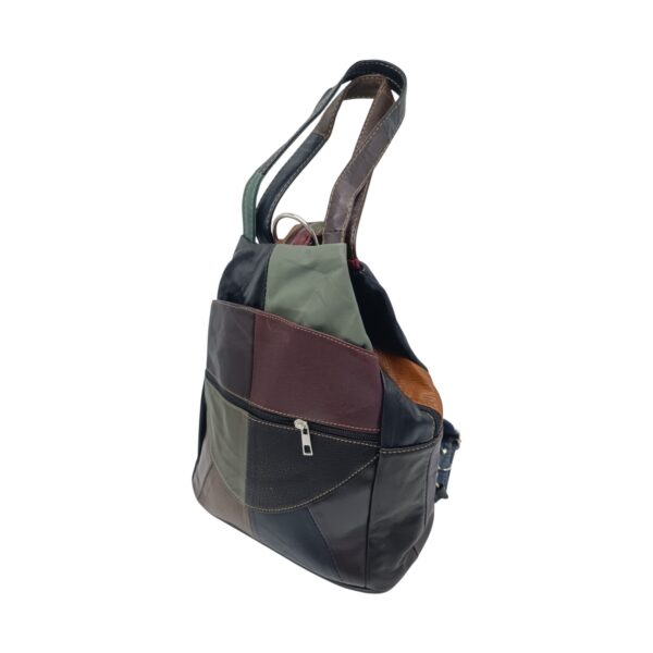 Rucsac Damă Piele Naturală Ellisse R60-126 – Patchwork Multicolor, Casual & Elegant