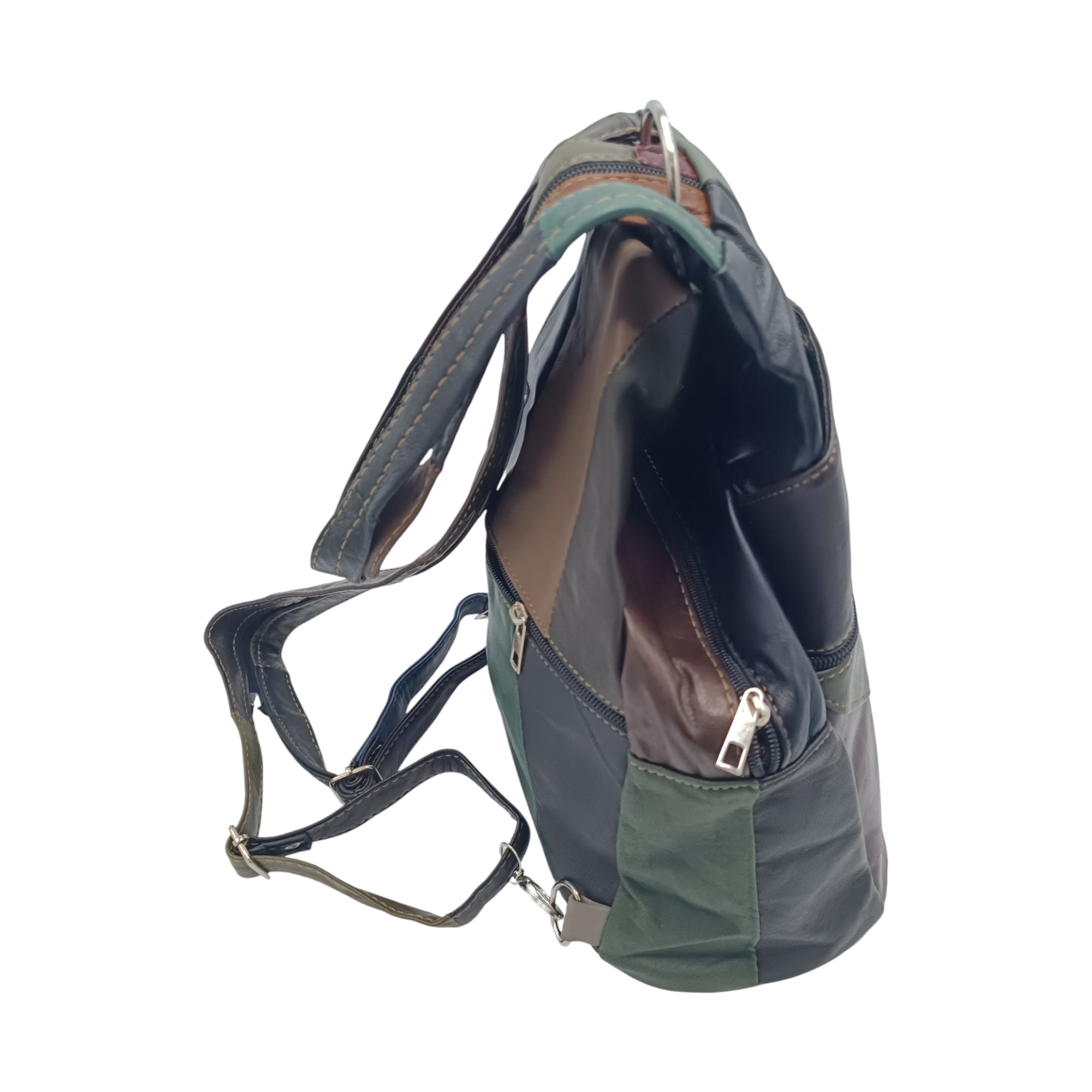 Rucsac Damă Piele Naturală Ellisse R60-126 – Patchwork Multicolor, Casual & Elegant