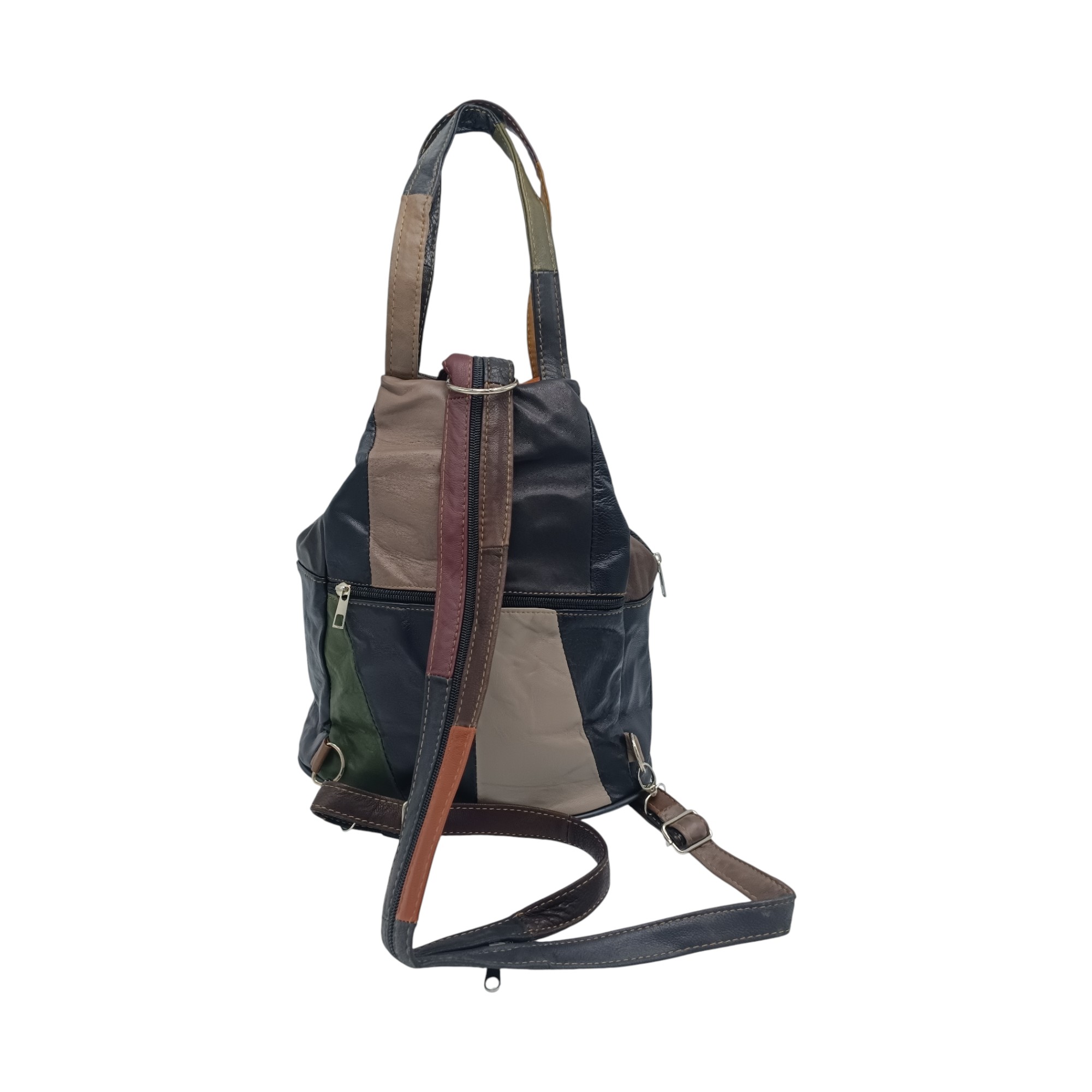 Rucsac dama, piele naturala, multicolor R60-127- (6) Rucsac Damă Piele Naturală Ellisse R60-127 – Patchwork Multicolor, Casual & Elegant