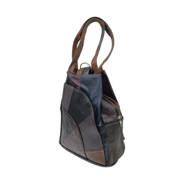 Rucsac Damă Piele Naturală Ellisse R60-128 – Patchwork Multicolor, Casual & Elegant