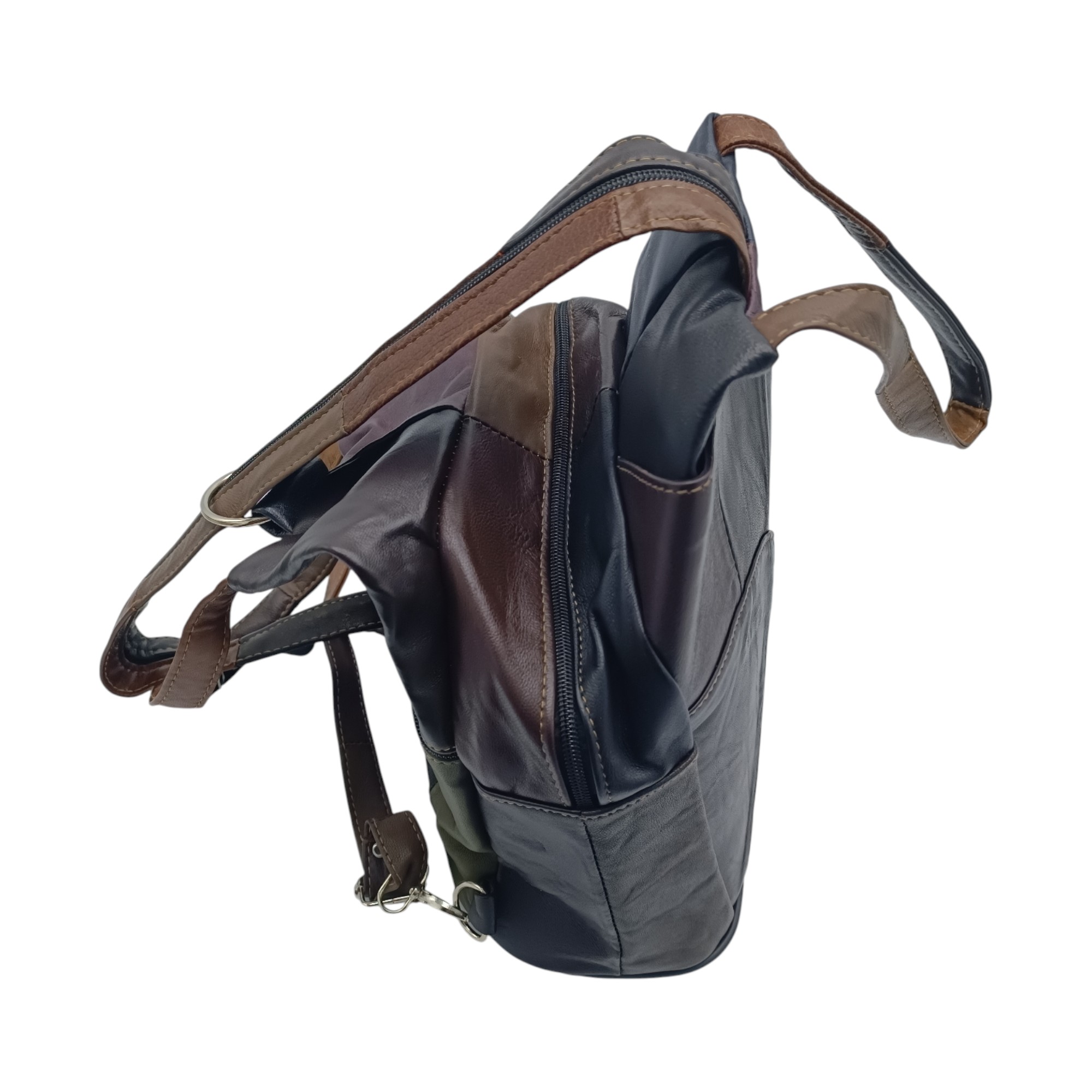 Rucsac dama, piele naturala, multicolor R60-128- (9) Rucsac Damă Piele Naturală Ellisse R60-128 – Patchwork Multicolor, Casual & Elegant