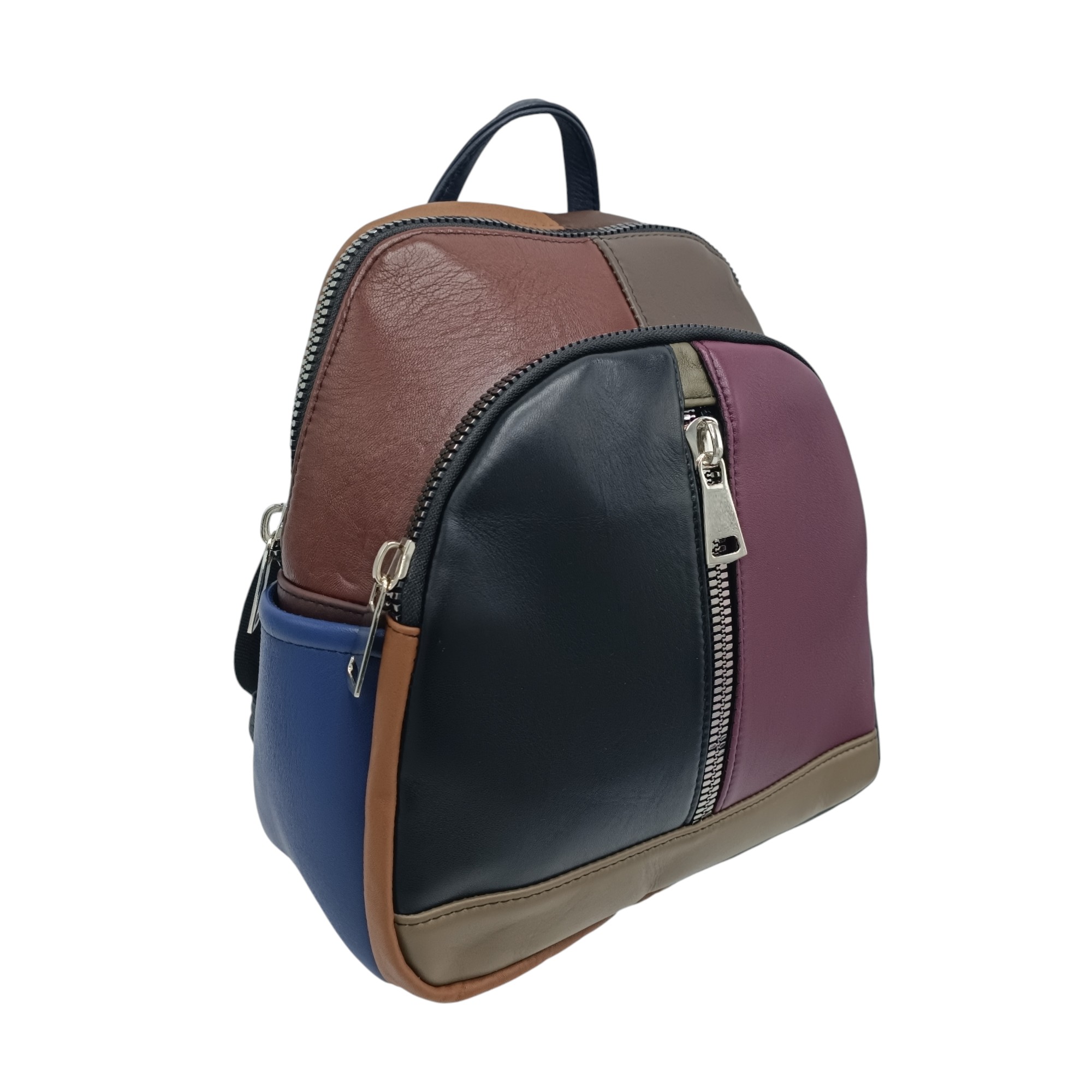 Rucsac damă Multicolor din piele naturală – Selina Unique S100-17
