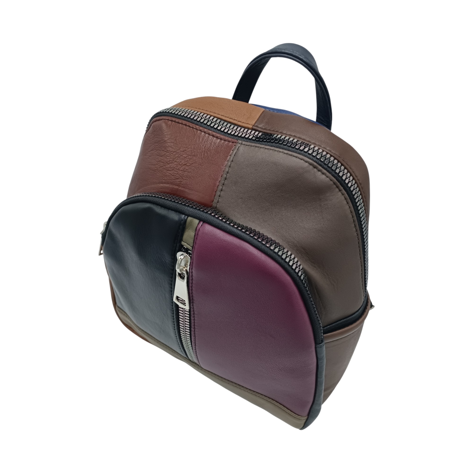 Rucsac damă Multicolor din piele naturală – Selina Unique S100-17