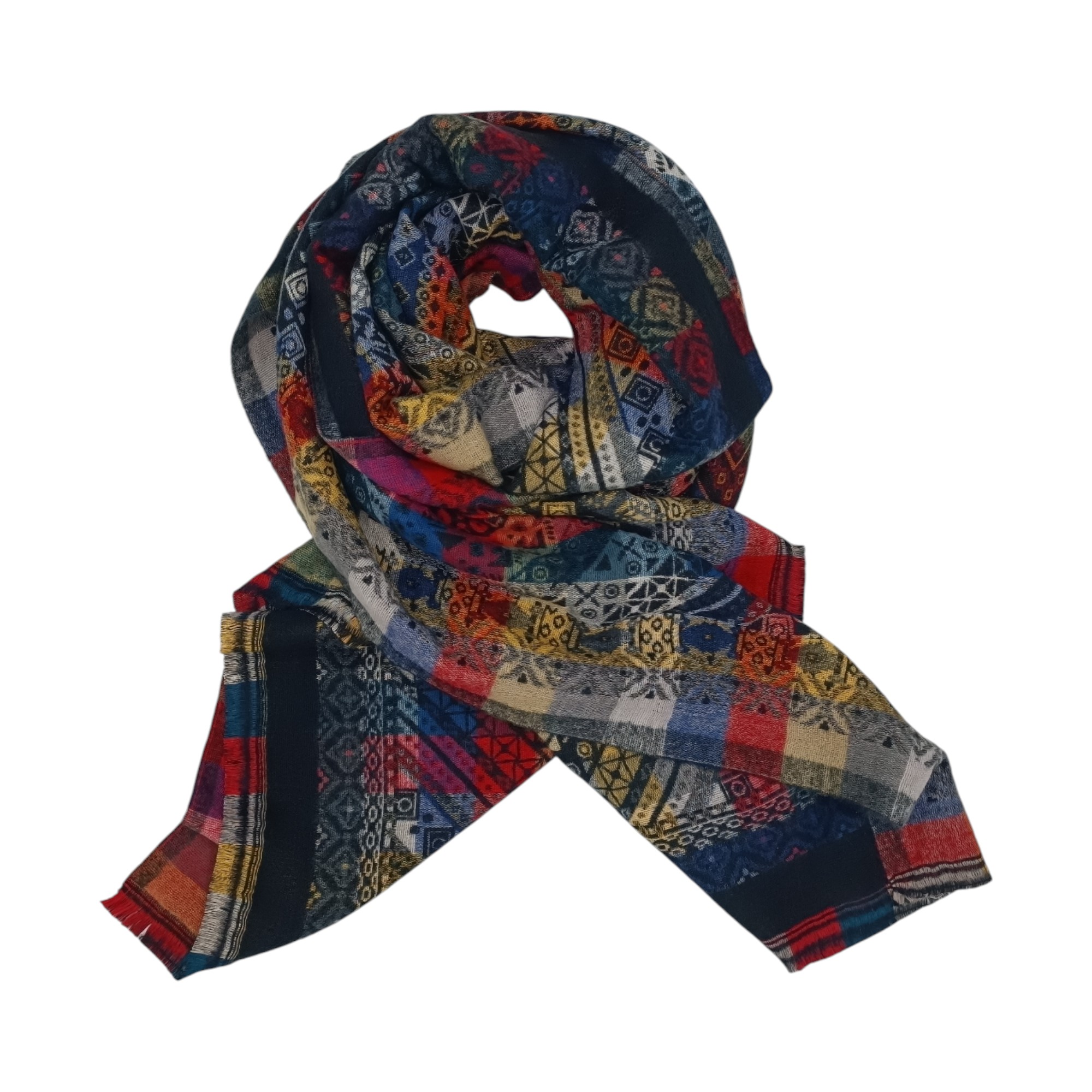 Esarfa casmir, DB30-1- (4) Eșarfă Heritage Luxe DB30-1- din cașmir multicolor – 180 × 70 cm