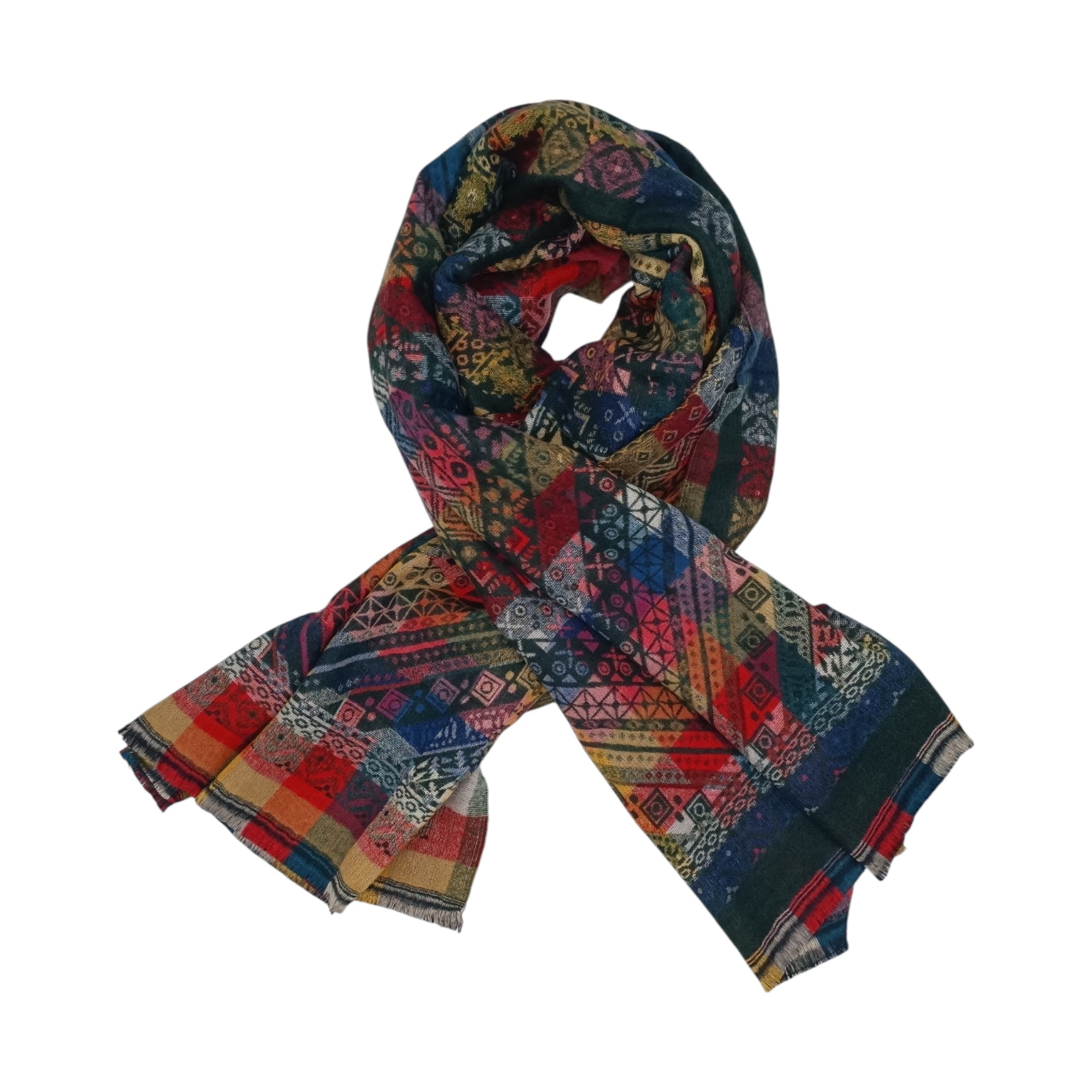 Esarfa casmir, DB30-3- (4) Eșarfă Heritage Luxe DB30-3- din cașmir multicolor – 180 × 70 cm