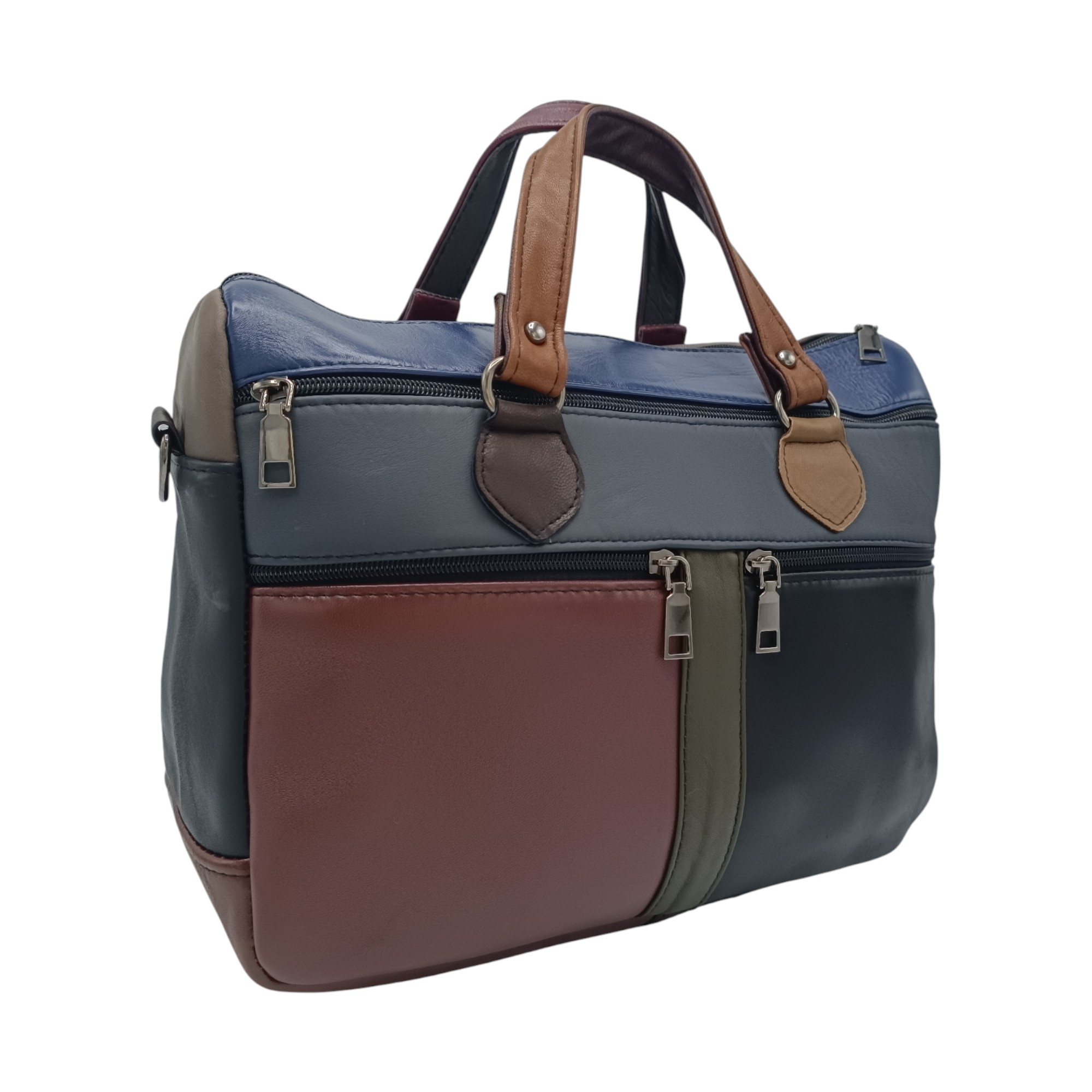 Geantă damă din piele naturală multicoloră Celeste – Model YG110-9- (1) Geantă damă din piele naturală multicoloră Celeste – Model YG110-9