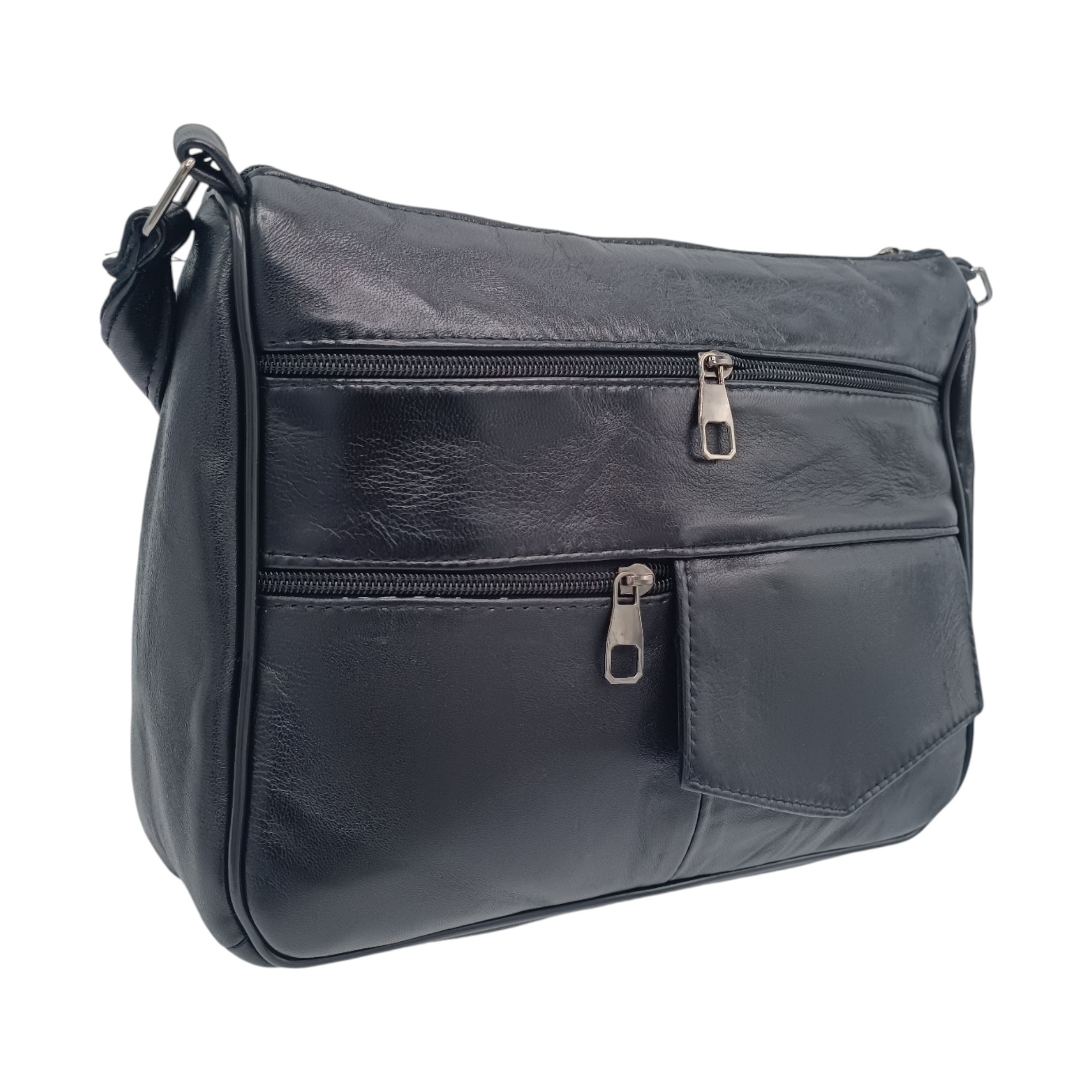 Geanta dama, piele naturala R45-JMN5- (1) Geanta Damă Lucia R45-JMN5 (culoare Negru), Piele Naturală, dimensiune 28 x 9 x 23 cm