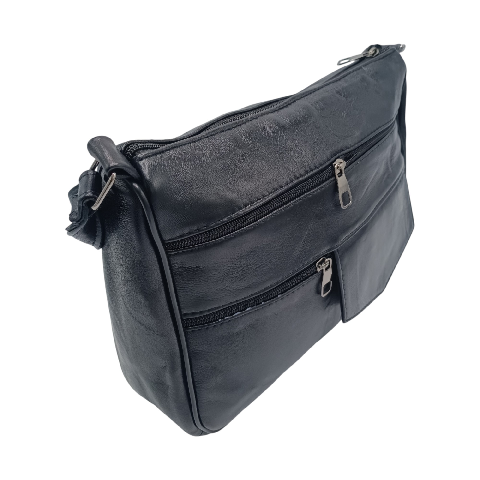 Geanta dama, piele naturala R45-JMN5- (7) Geanta Damă Lucia R45-JMN5 (culoare Negru), Piele Naturală, dimensiune 28 x 9 x 23 cm