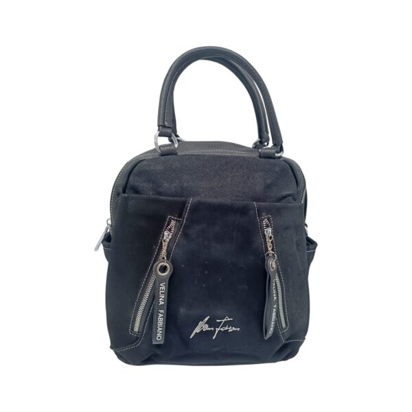 Geantă/Rucsac damă Velina Fabbiano VF25-363S(Negru) - model versatil 2 în 1
