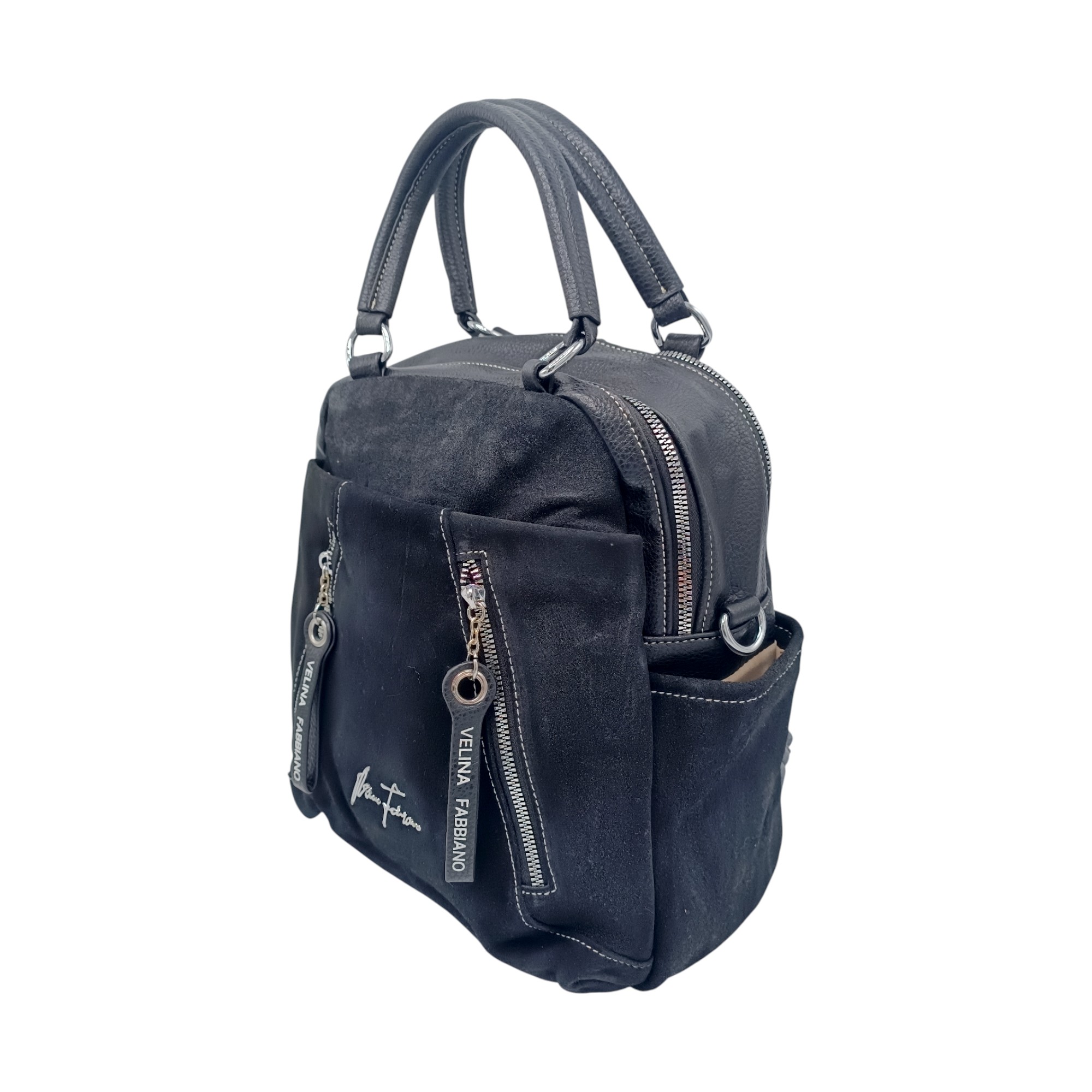 Geantă si Rucsac damă Velina Fabbiano VF25-363S( Negru ) - model versatil 2 în 1 (8) Geantă/Rucsac damă Velina Fabbiano VF25-363S(Negru) - model versatil 2 în 1