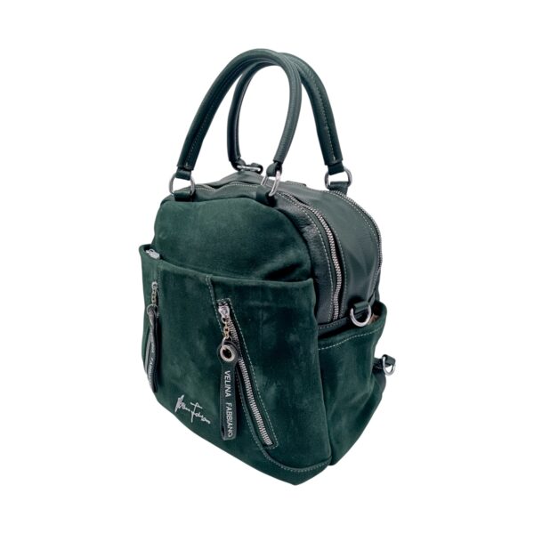 Geantă/Rucsac damă Velina Fabbiano VF25-363S(Verde) – model versatil 2 în 1