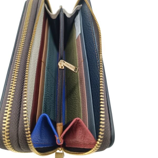 Portofel damă piele naturală multicoloră, Ivy Q3337