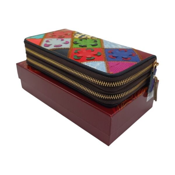 Portofel damă piele naturală multicoloră, Ivy Q3337