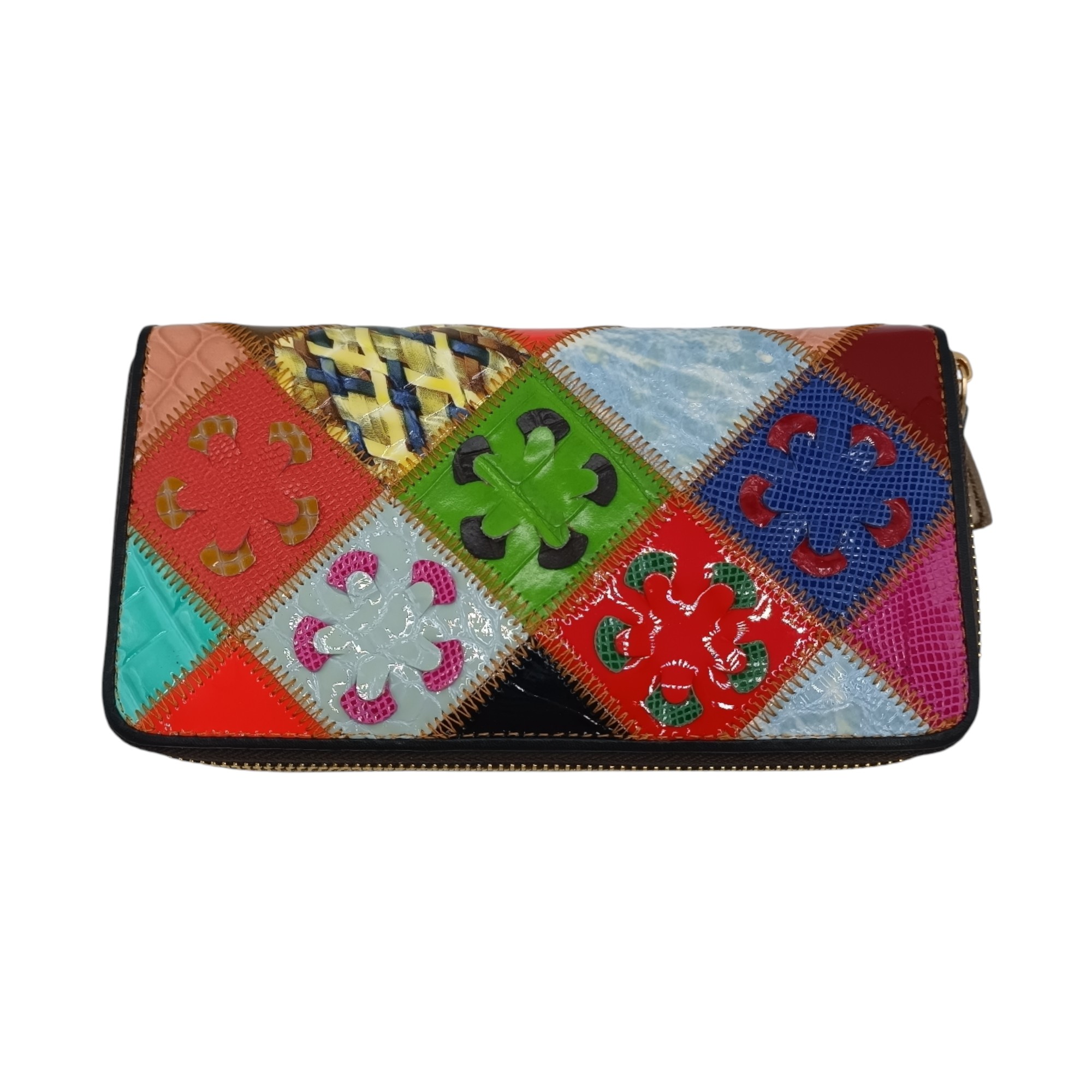 Portofel dama, piele naturala - multicolor Ivy - Q3337- (6) Portofel damă piele naturală multicoloră, Ivy Q3337