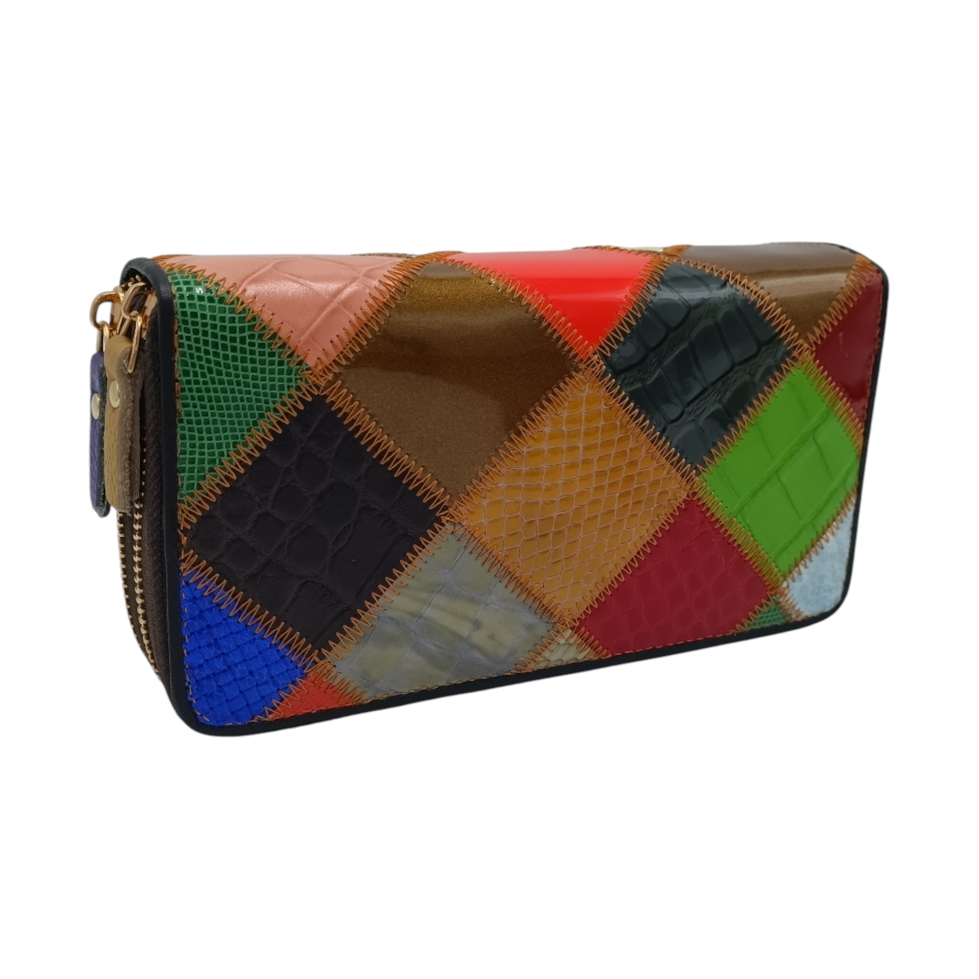 Portofel dama, piele naturala - multicolor Ivy - Q3337- (7) Portofel damă piele naturală multicoloră, Ivy Q3337