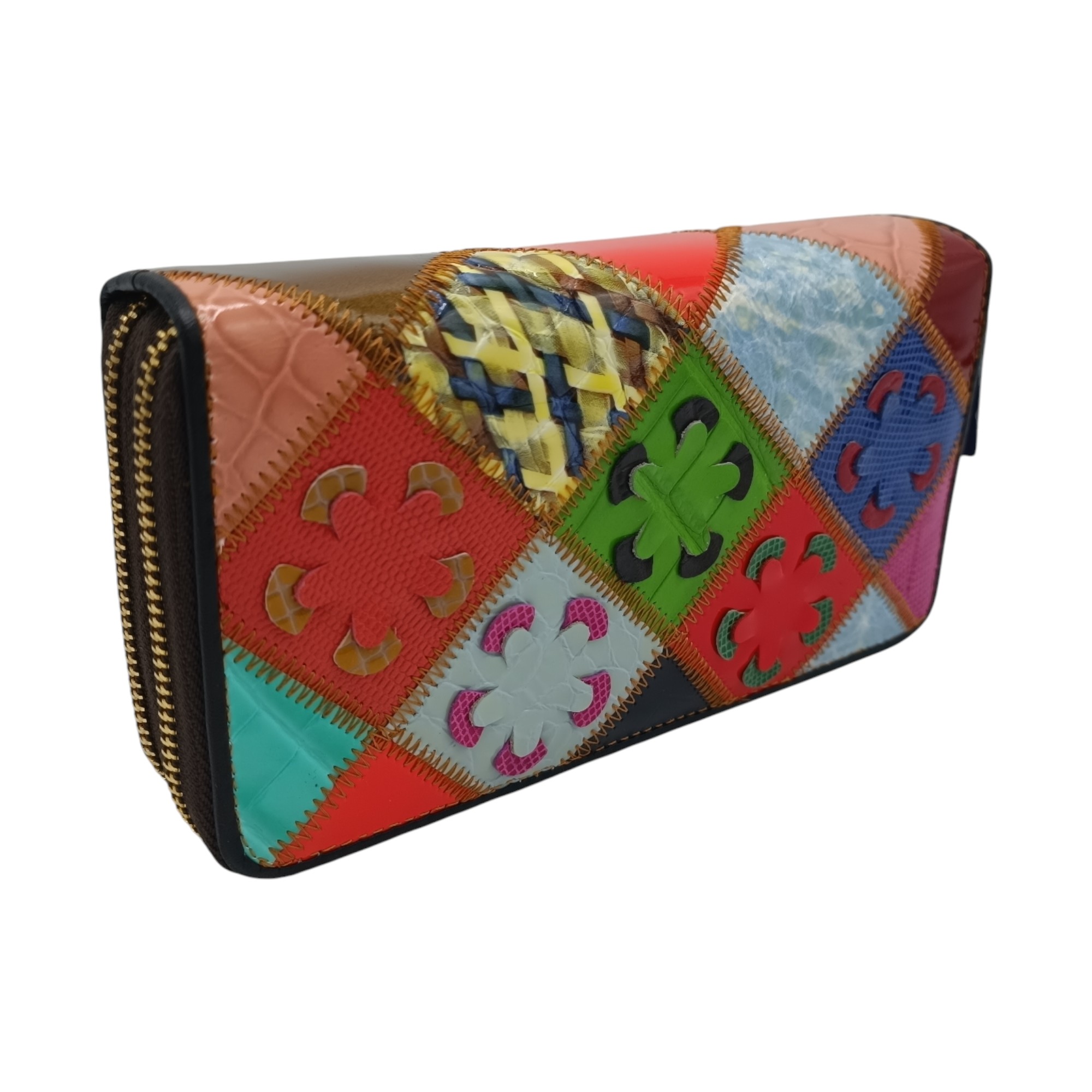 Portofel dama, piele naturala - multicolor Ivy - Q3337- (9) Portofel damă piele naturală multicoloră, Ivy Q3337