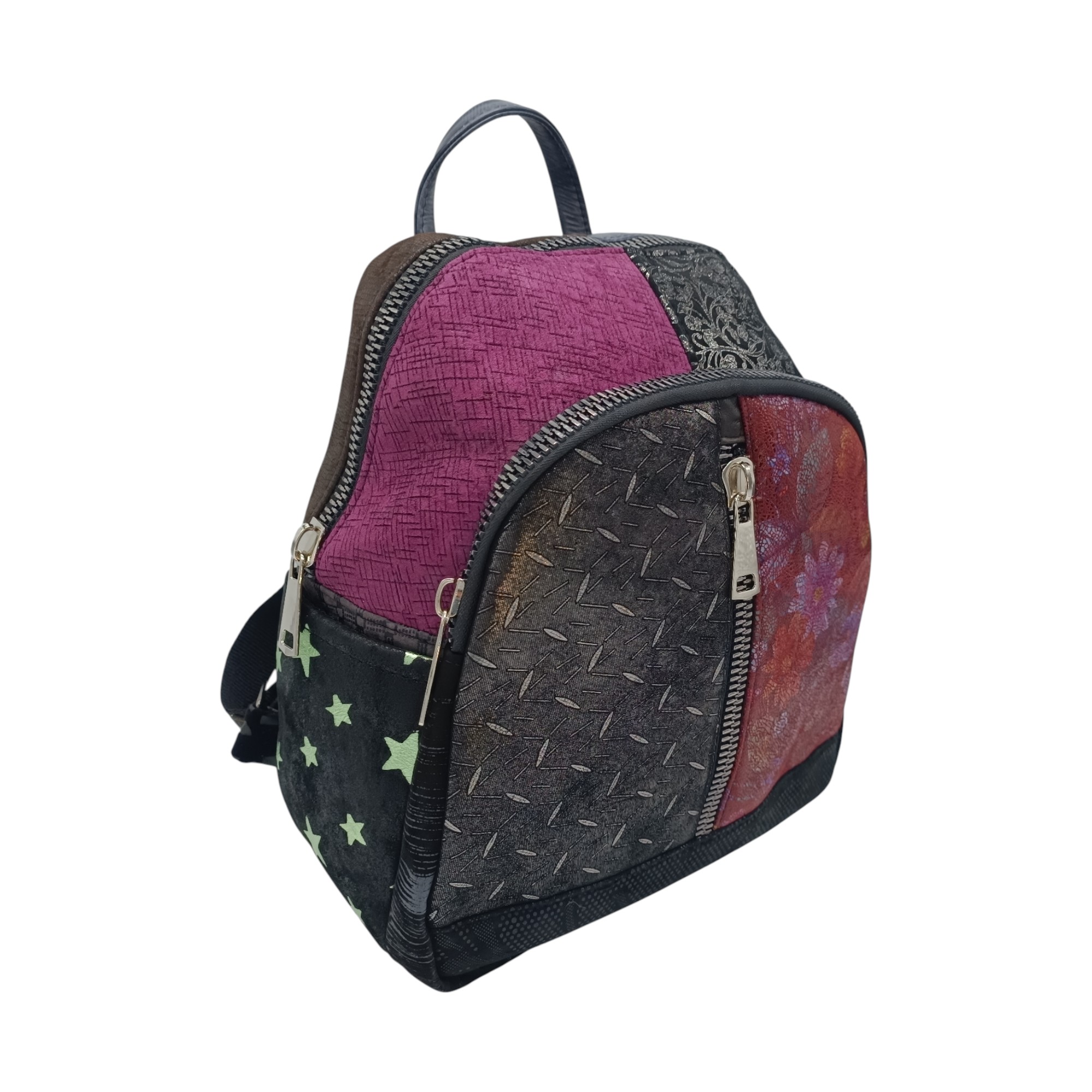 Rucsac damă Multicolor din piele naturală – Selina Unique S100-18- (1) Rucsac damă Multicolor din piele naturală – Selina Unique S100-18