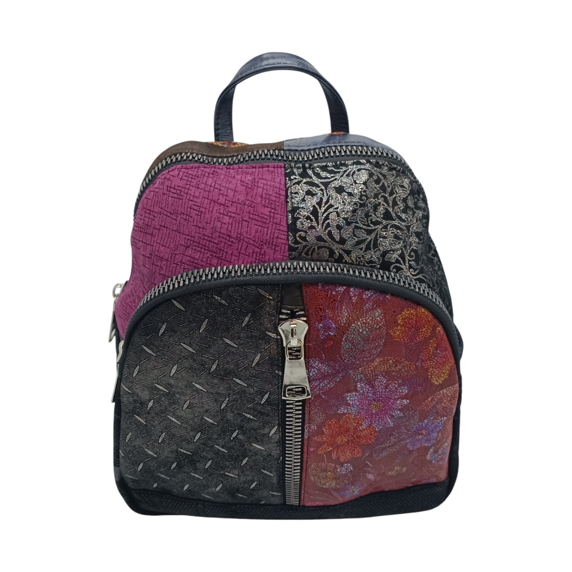 Rucsac damă Multicolor din piele naturală – Selina Unique S100-18- (4) Rucsac damă Multicolor din piele naturală – Selina Unique S100-18