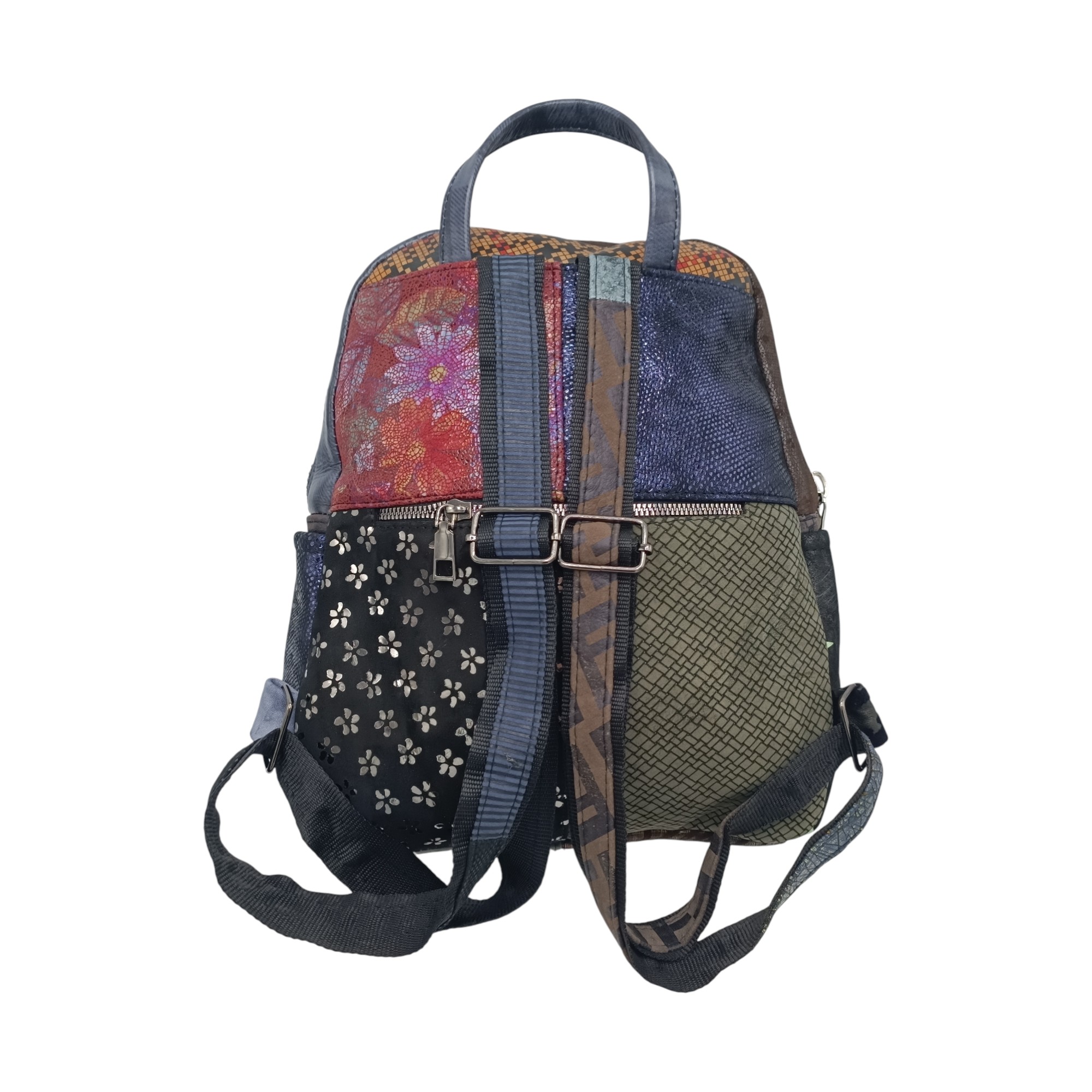 Rucsac damă Multicolor din piele naturală – Selina Unique S100-18- (6) Rucsac damă Multicolor din piele naturală – Selina Unique S100-18